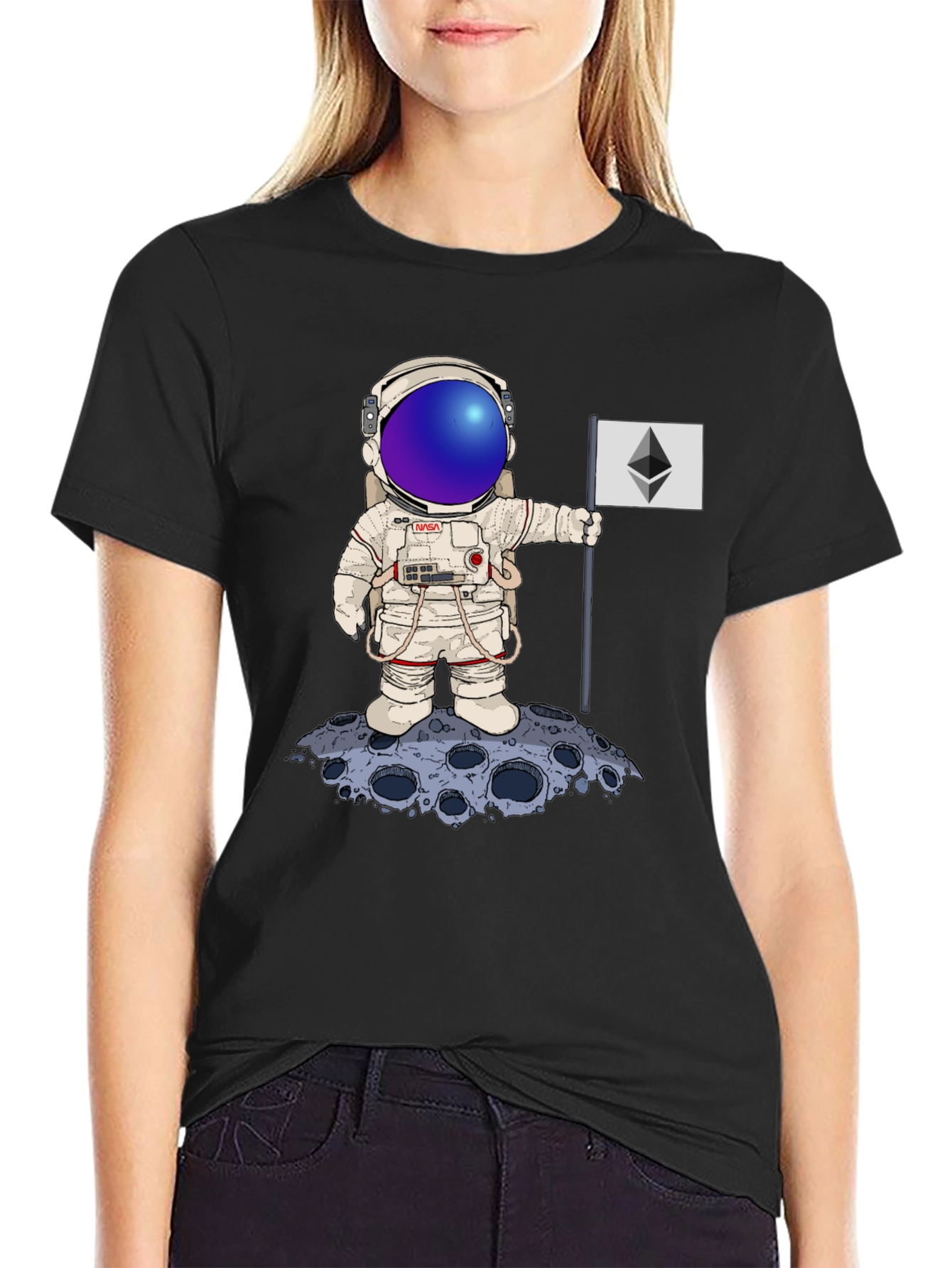 Astronaut Ethereum Moon Landing T-Shirt
