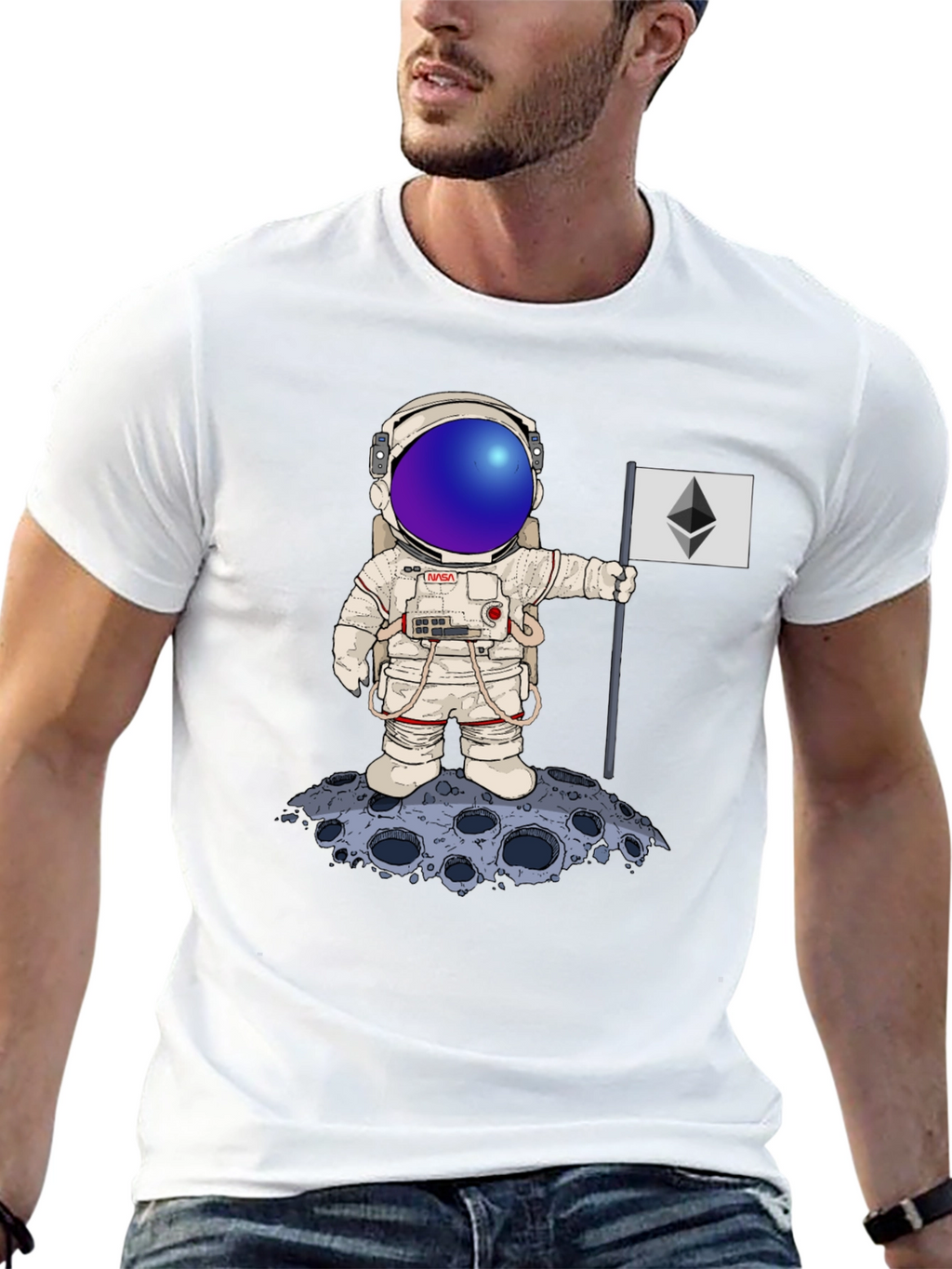 Astronaut Ethereum Moon Landing T-Shirt