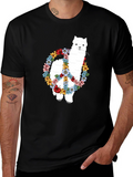 Alpaca Peace Sign Graphic Tee