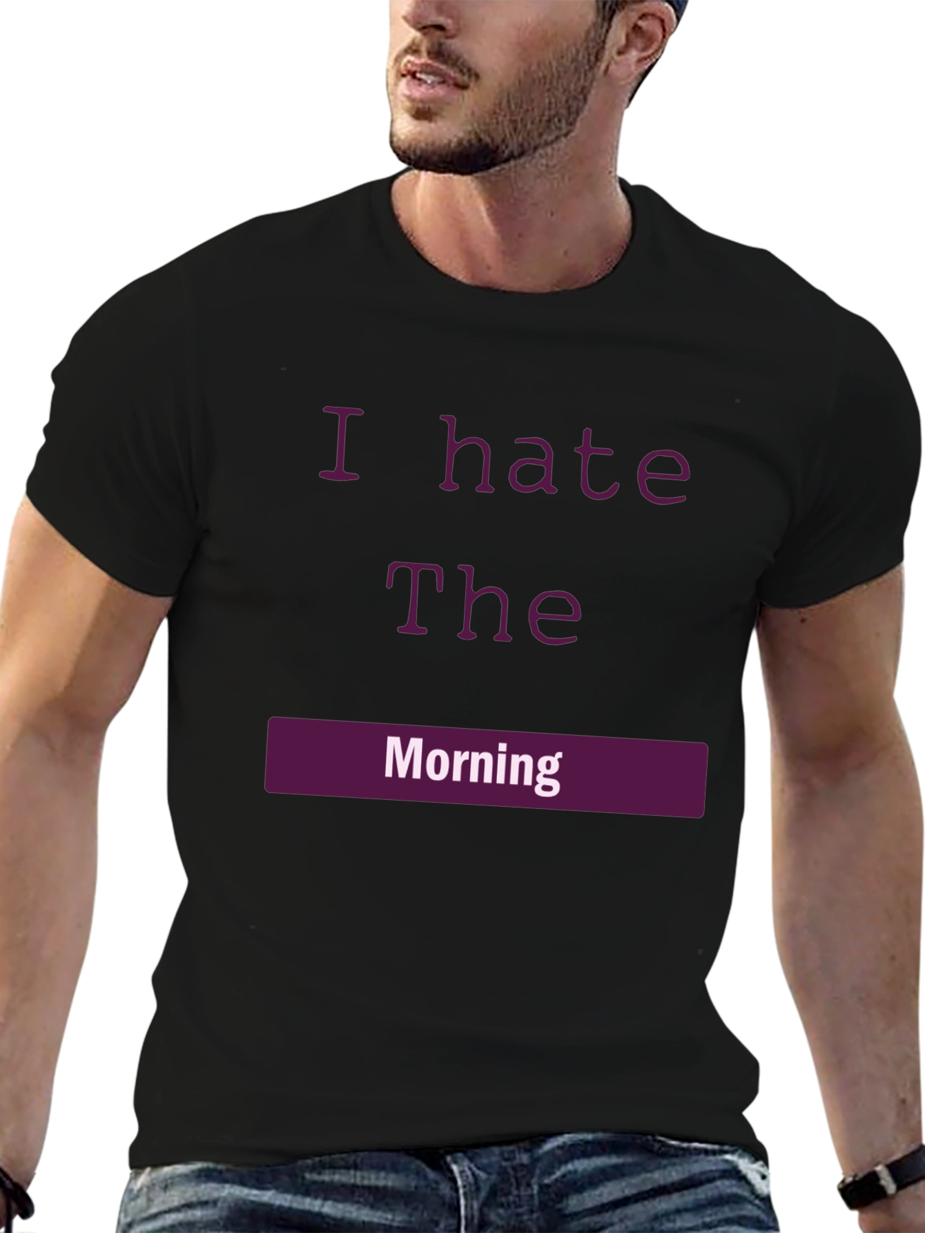 I Hate The Morning Graphic Tee - Black Cotton