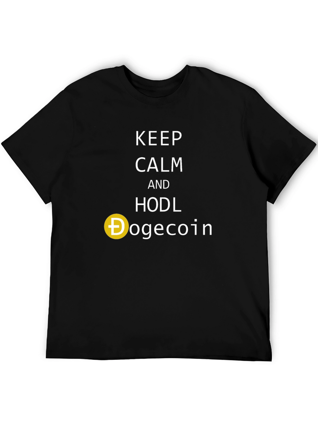 Keep Calm and HODL Dogecoin Black T-Shirt