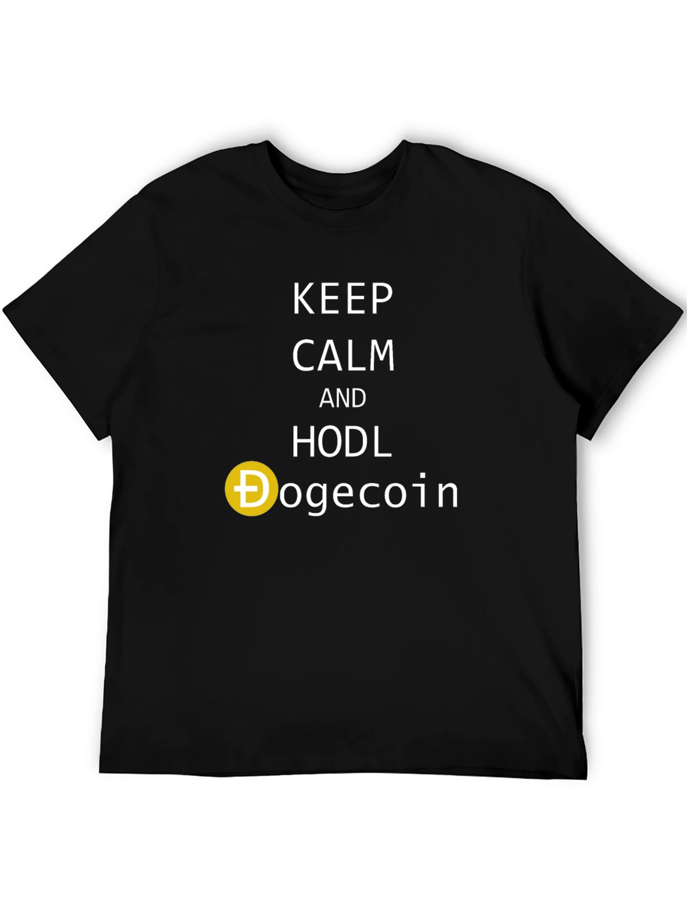 Keep Calm and HODL Dogecoin Black T-Shirt