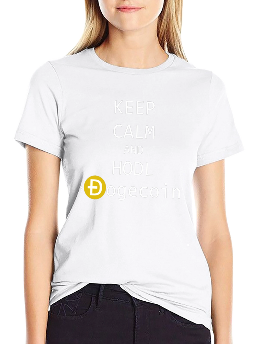 Keep Calm and HODL Dogecoin Black T-Shirt