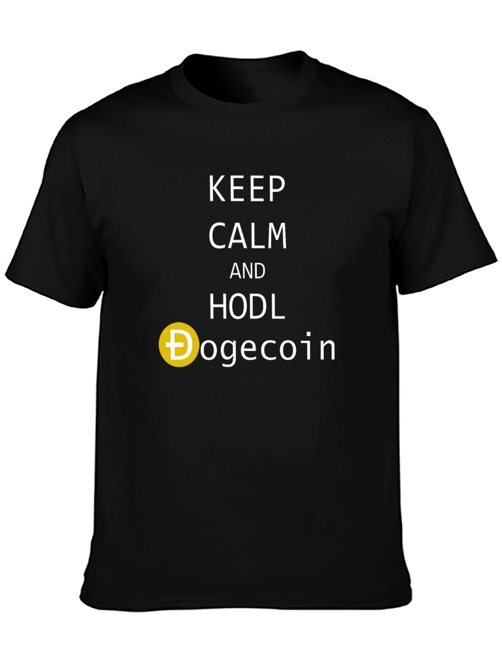 Keep Calm and HODL Dogecoin Black T-Shirt