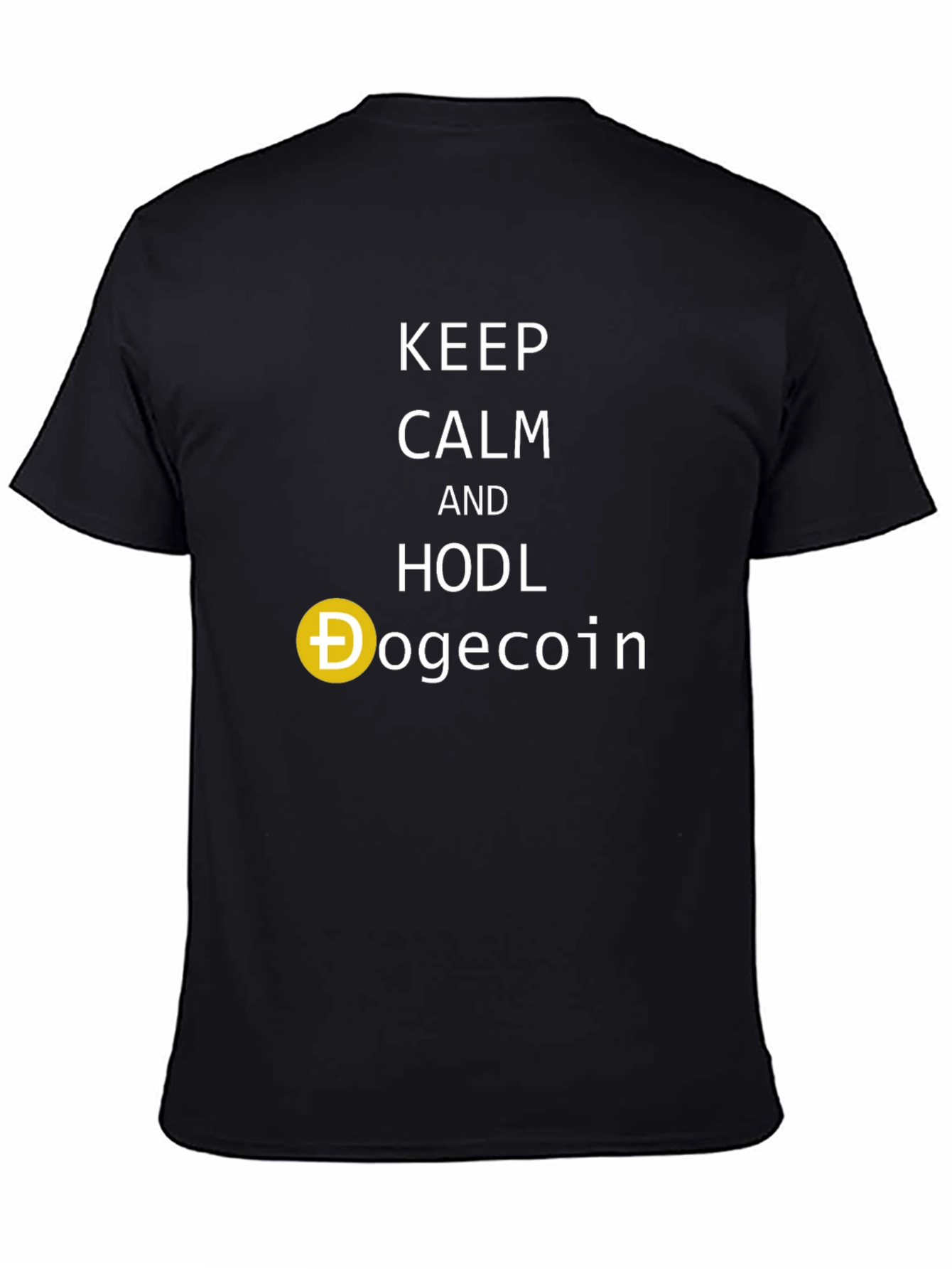 Keep Calm and HODL Dogecoin Black T-Shirt