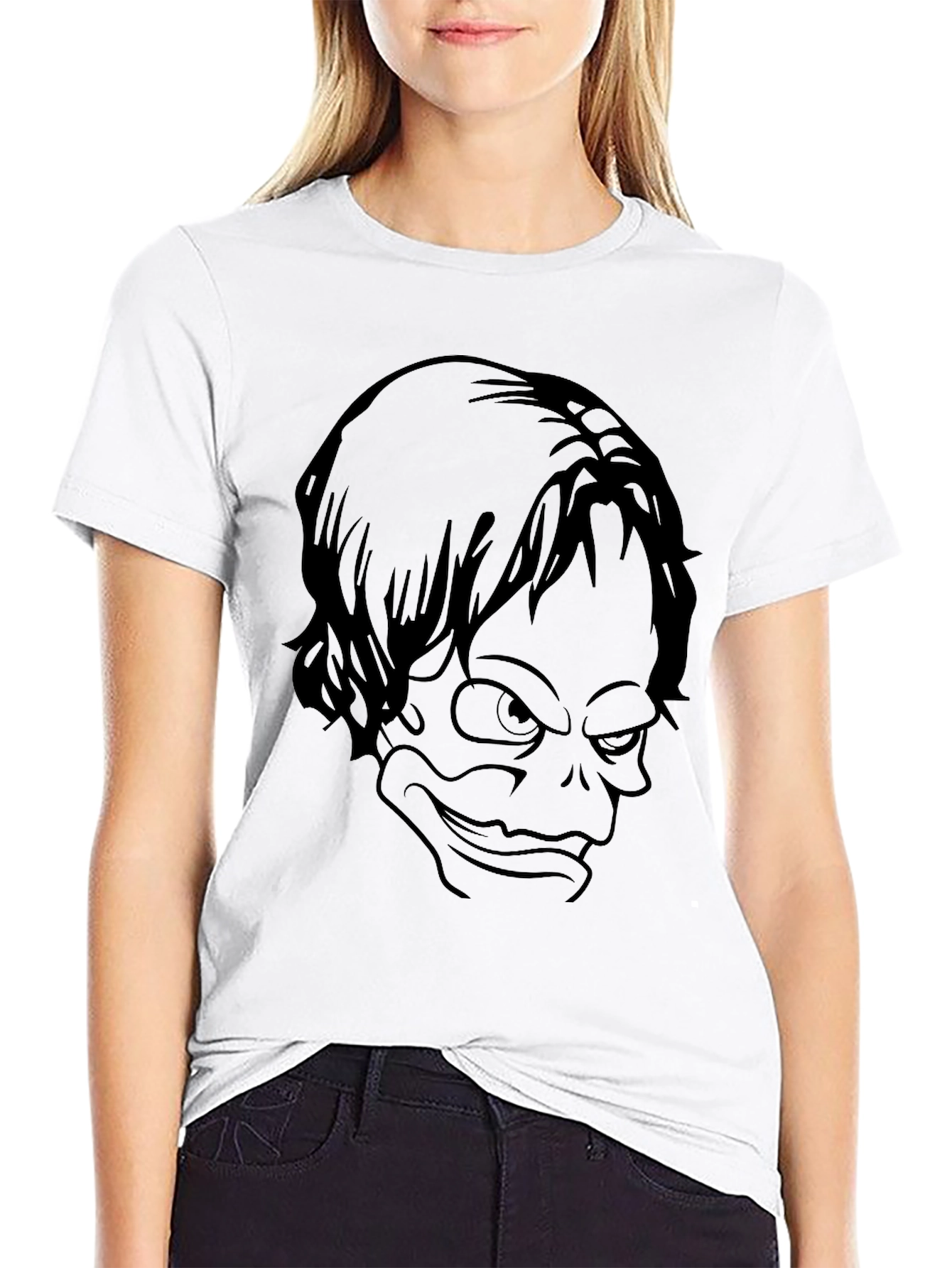 Mens Black T-Shirt with Graphic Print
