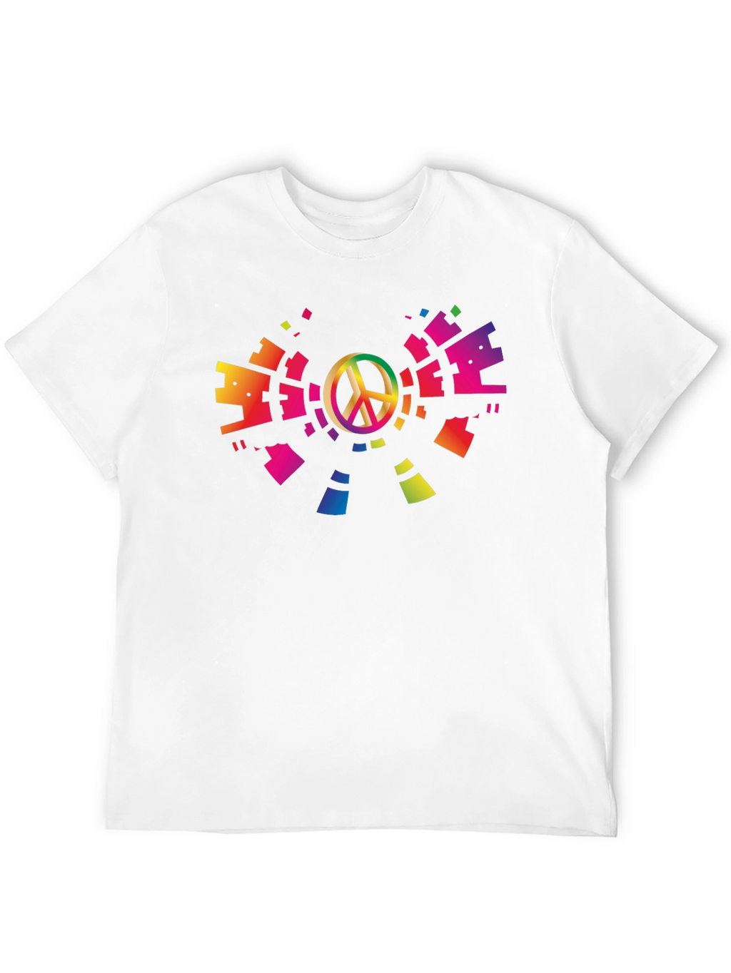 Peace Sign Rainbow Graphic T-Shirt