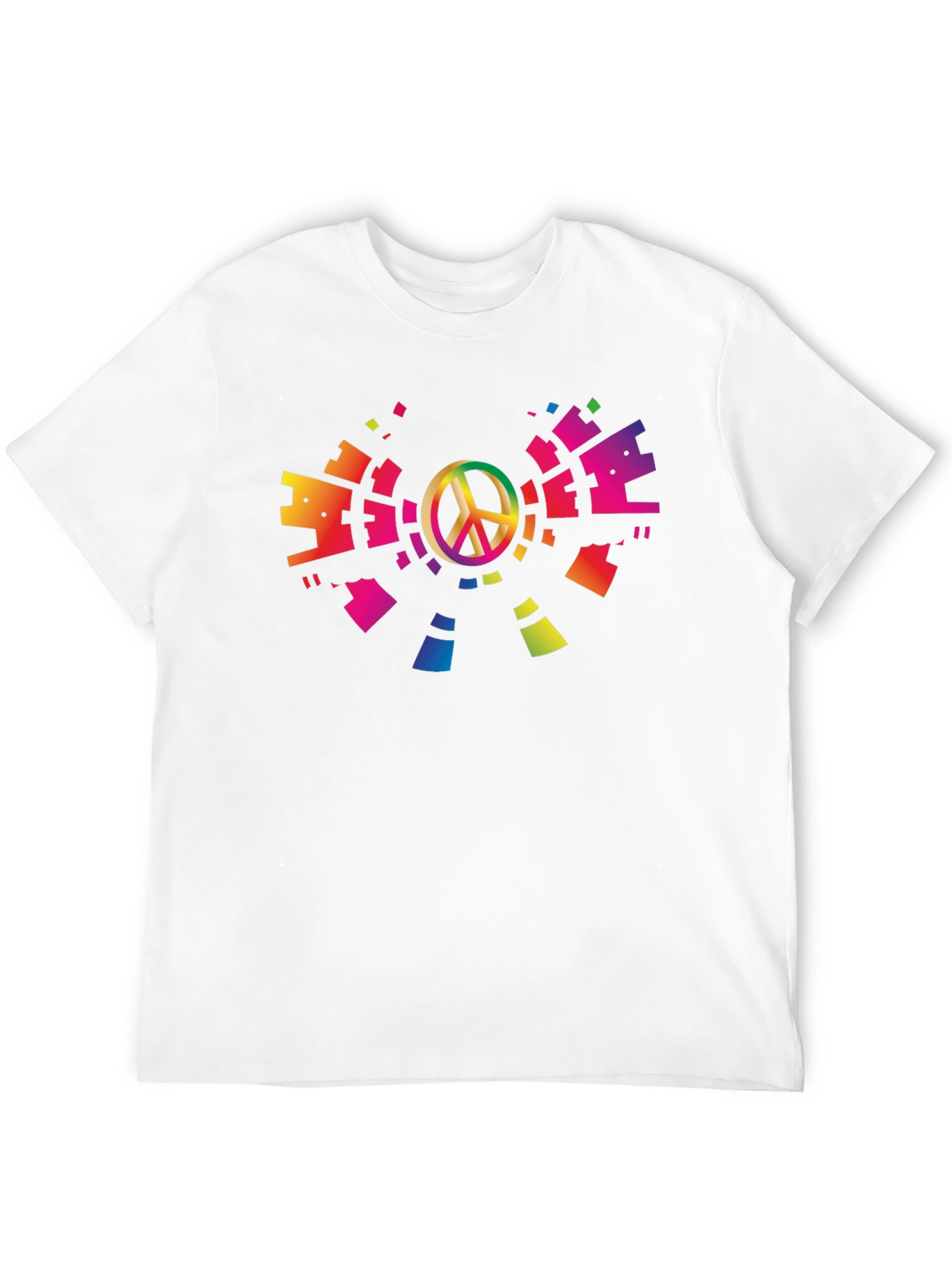 Peace Sign Rainbow Graphic T-Shirt