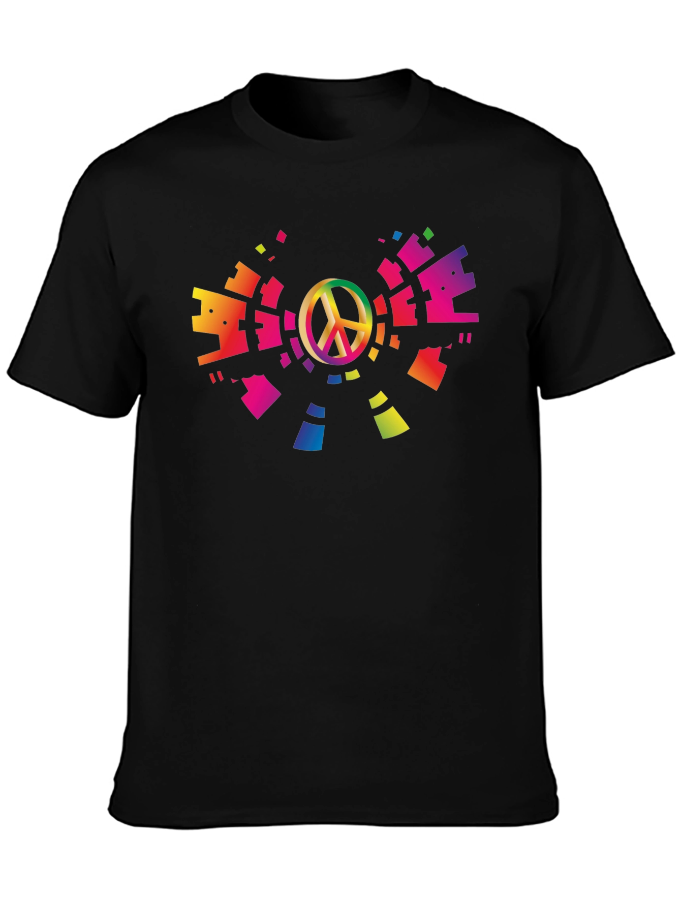 Peace Sign Rainbow Graphic T-Shirt