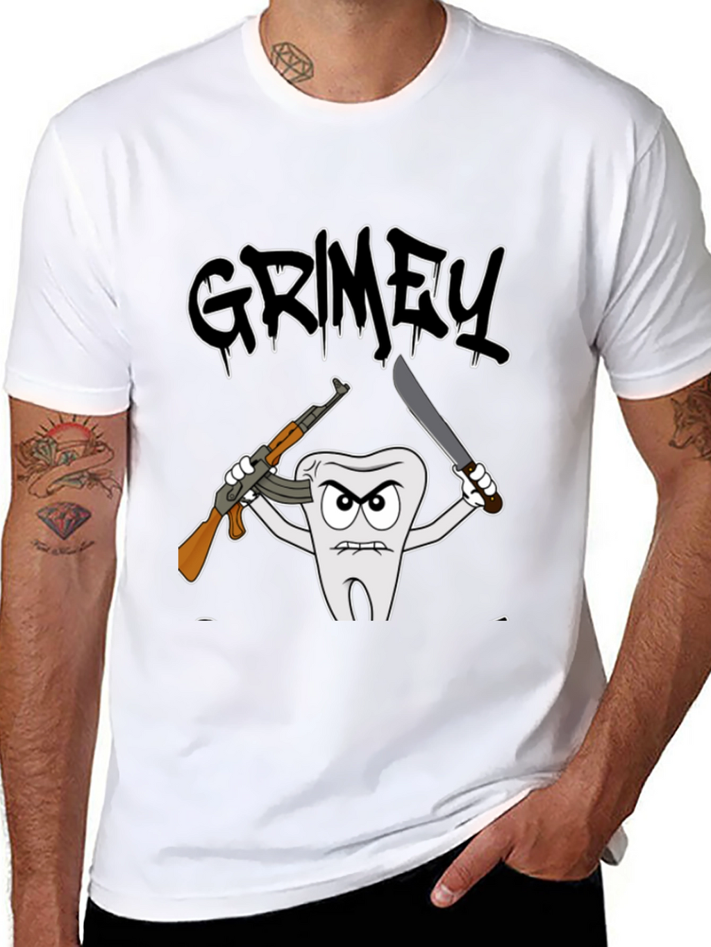 Grimey Tooth Graphic T-Shirt - Black Cotton Tee