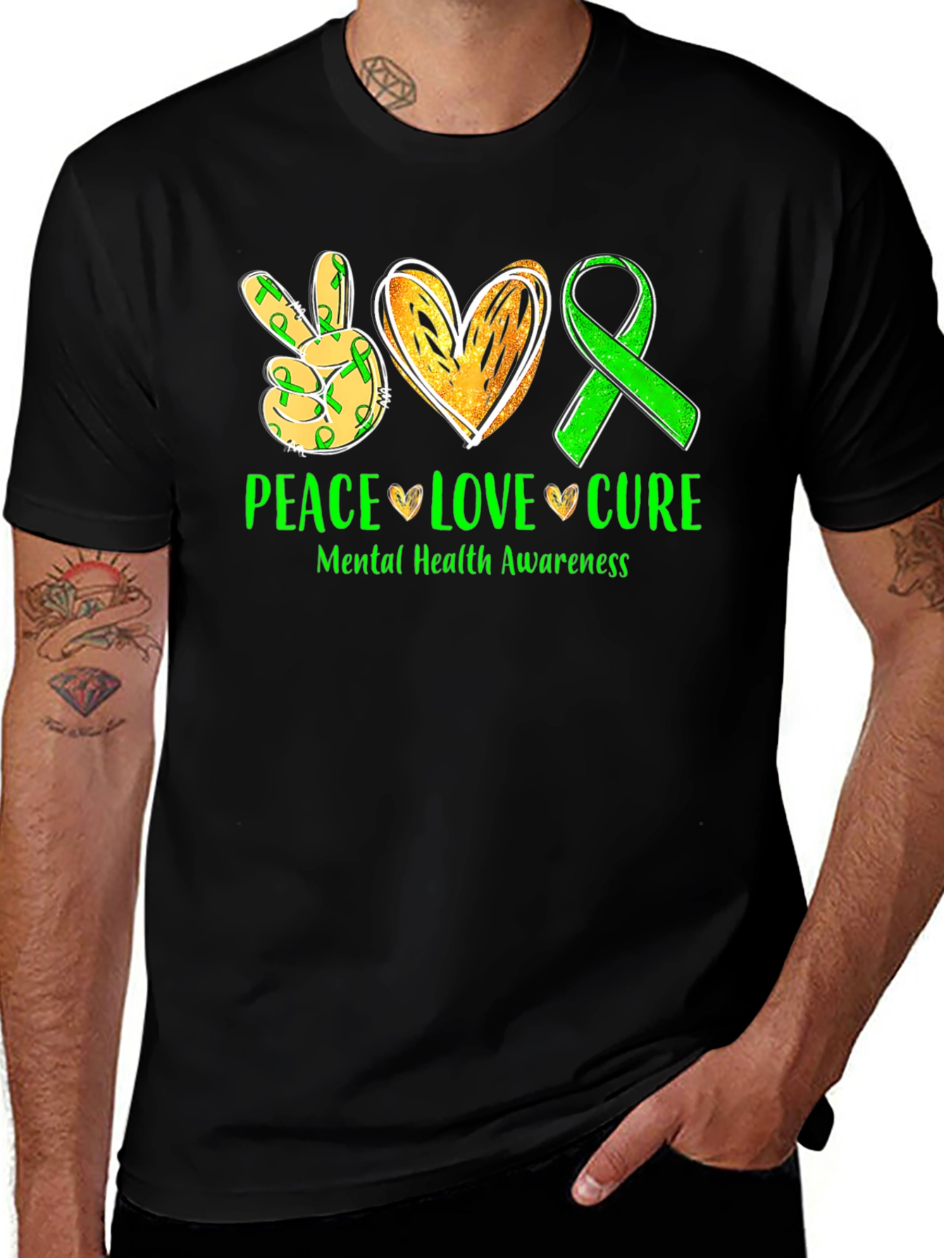 Mental Health Awareness T-Shirt - Peace Love Cure