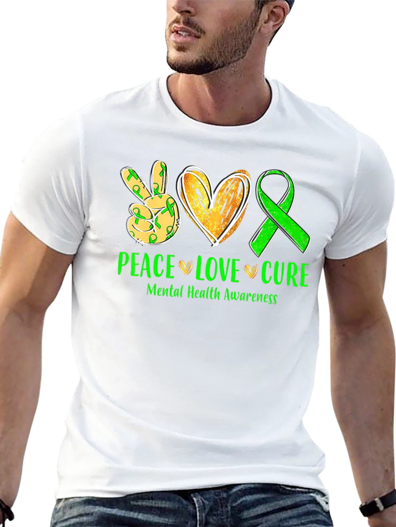 Mental Health Awareness T-Shirt - Peace Love Cure
