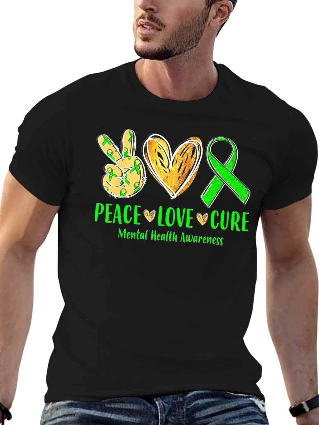 Mental Health Awareness T-Shirt - Peace Love Cure