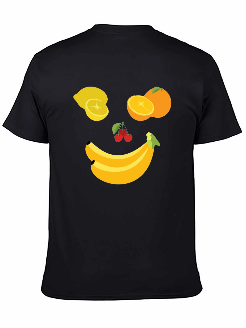 Fruit Face Graphic Tee - Black Cotton T-Shirt