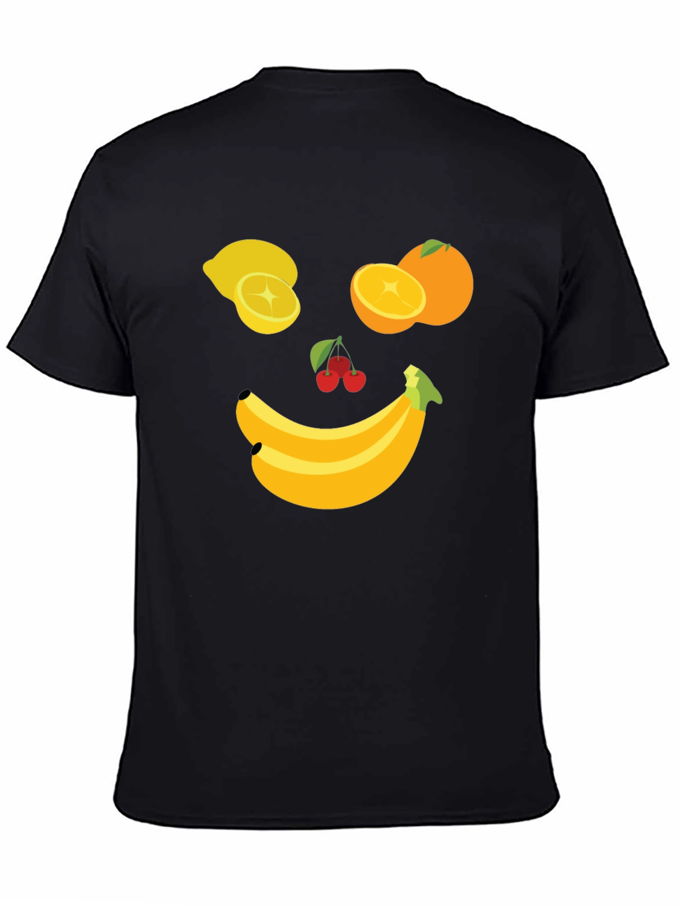 Fruit Face Graphic Tee - Black Cotton T-Shirt