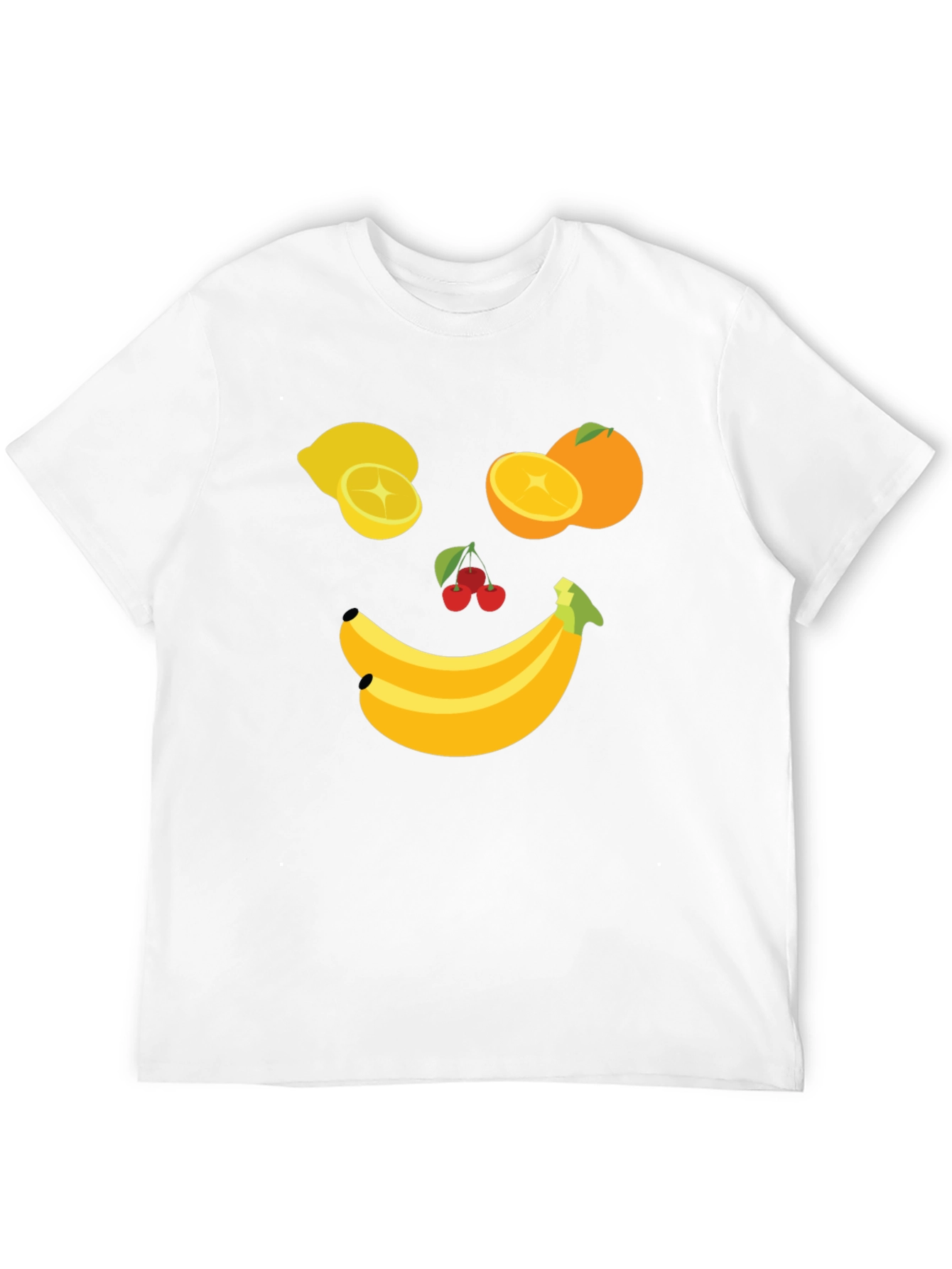 Fruit Face Graphic Tee - Black Cotton T-Shirt