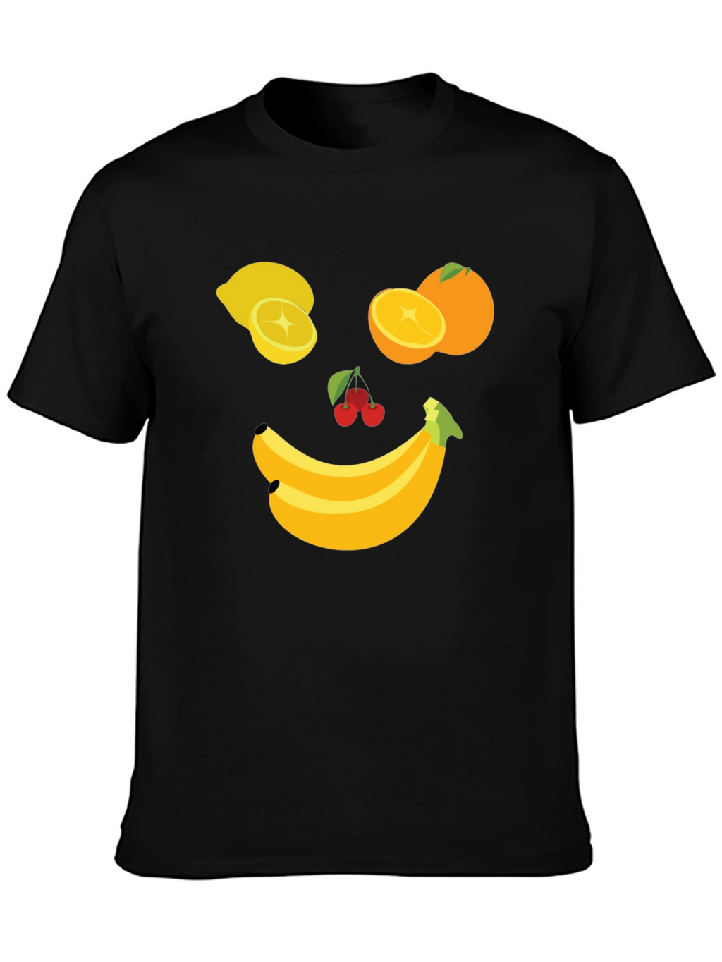 Fruit Face Graphic Tee - Black Cotton T-Shirt