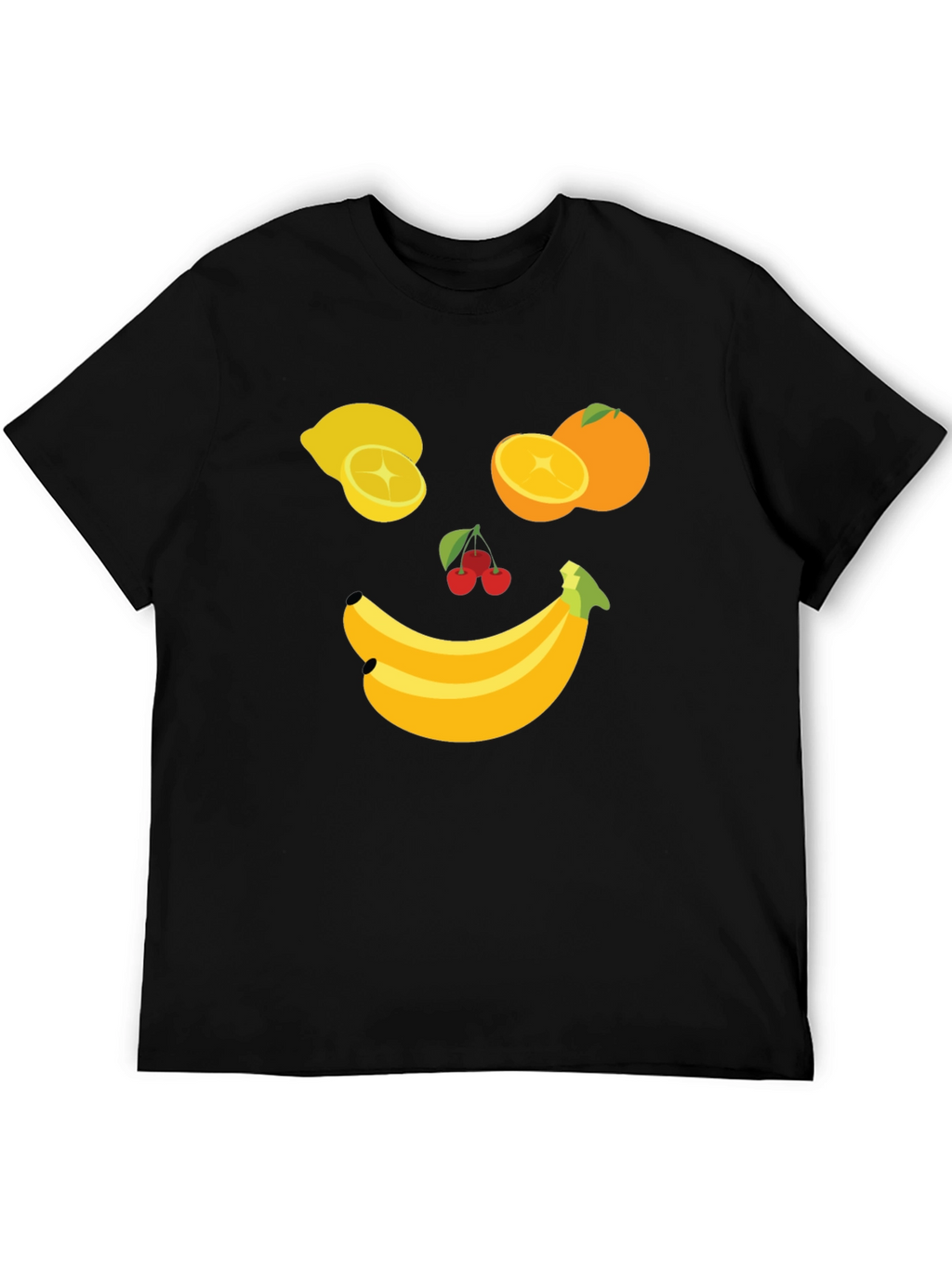 Fruit Face Graphic Tee - Black Cotton T-Shirt