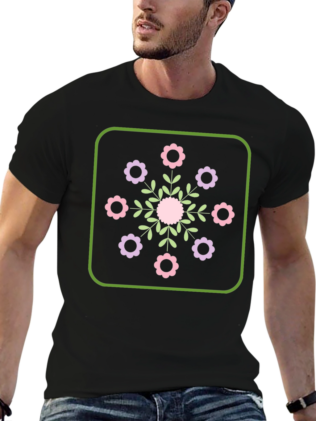 Floral Graphic T-Shirt - Stylish Round Neck Tee