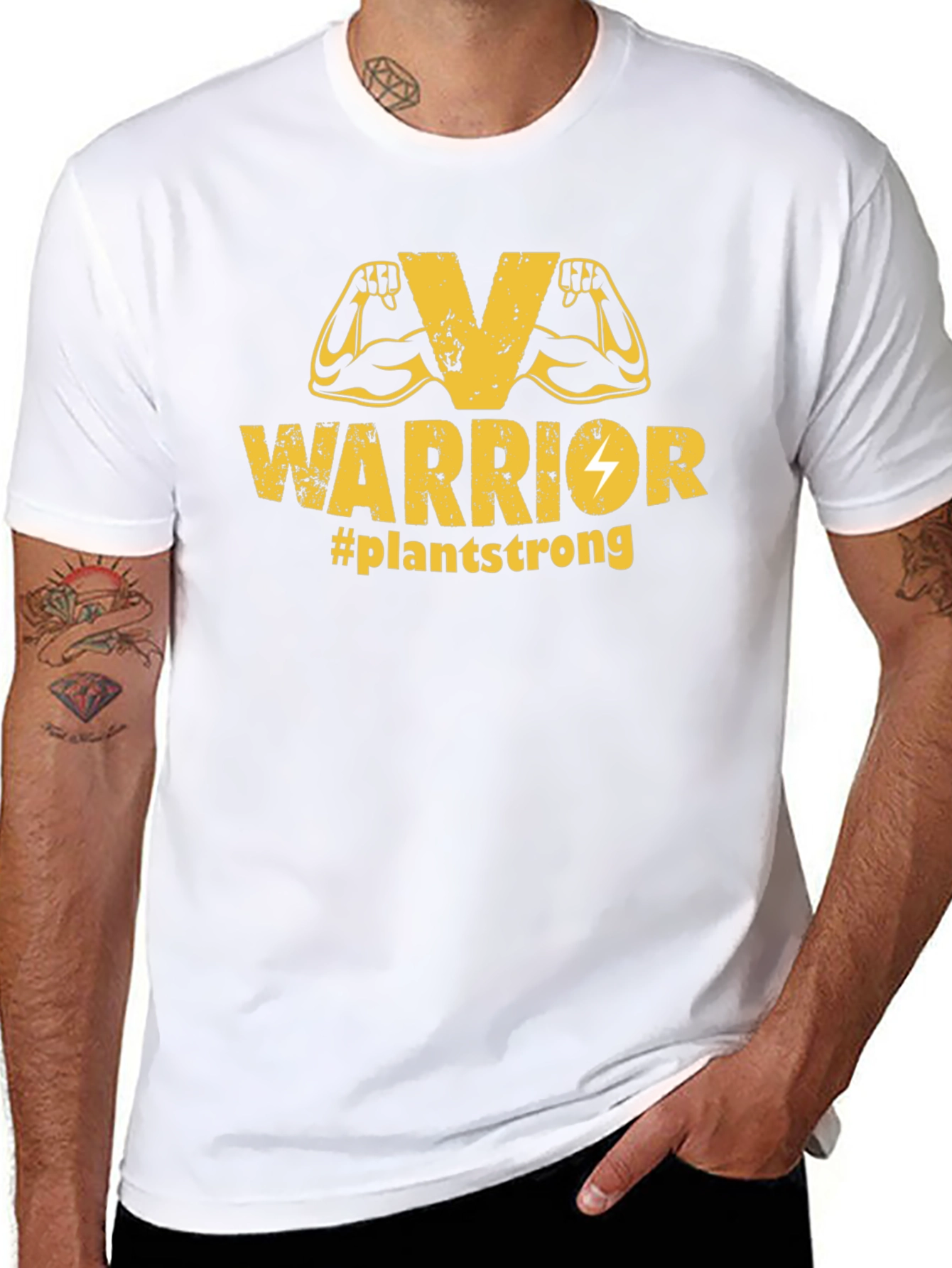 Vegan Warrior #Plantstrong Graphic T-Shirt