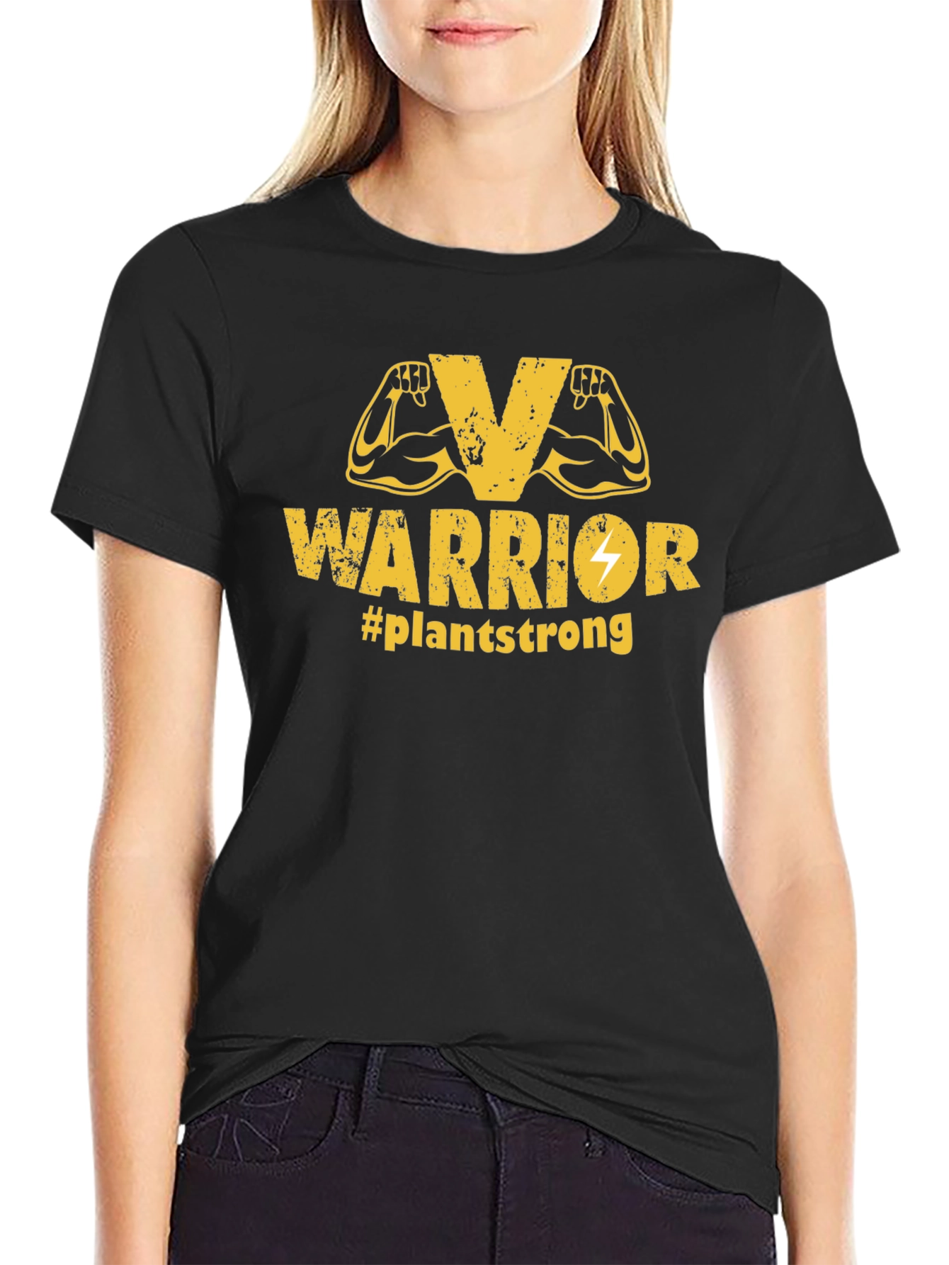 Vegan Warrior #Plantstrong Graphic T-Shirt