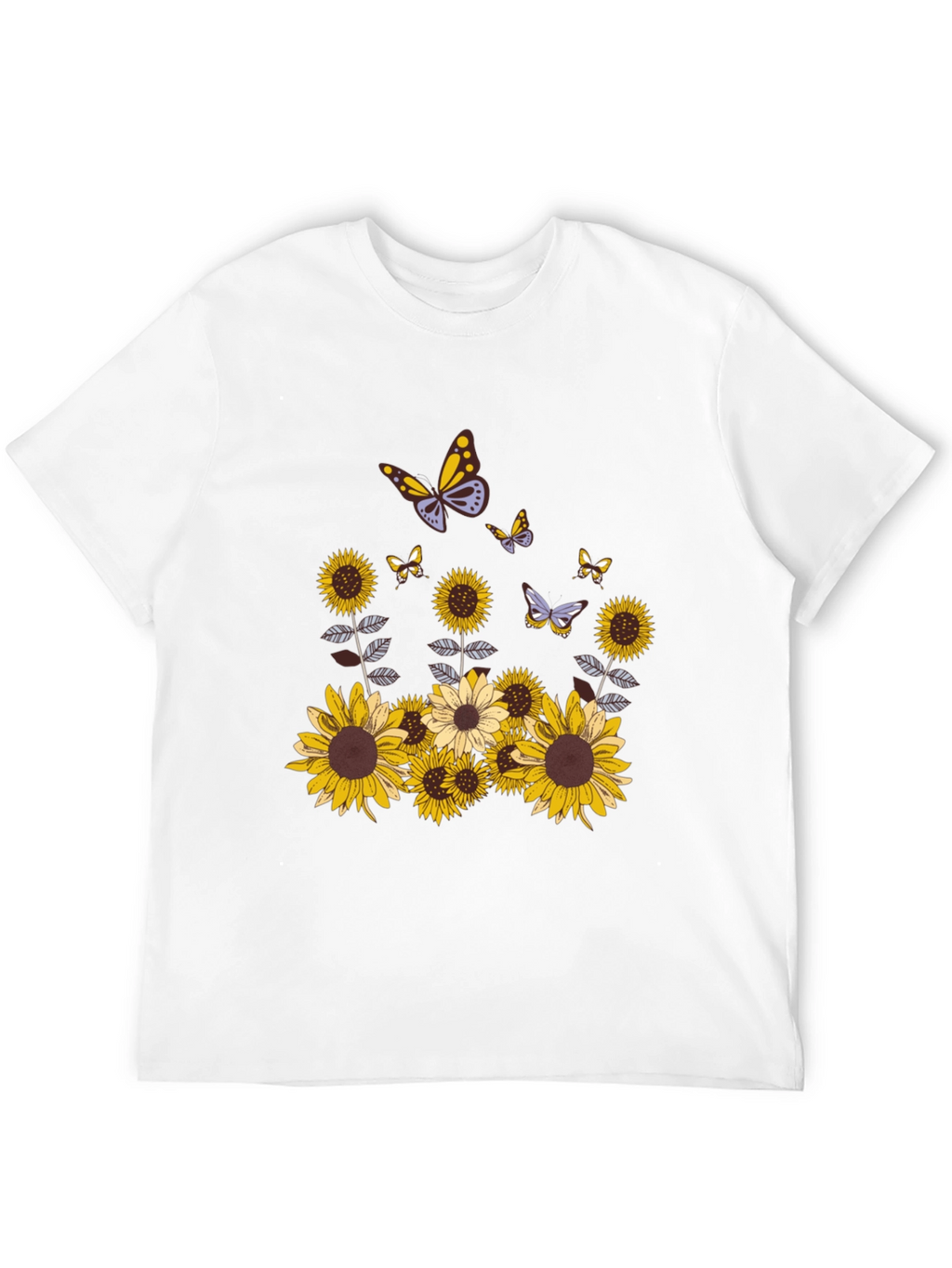 Sunflower Butterfly Graphic Tee - Stylish & Unique