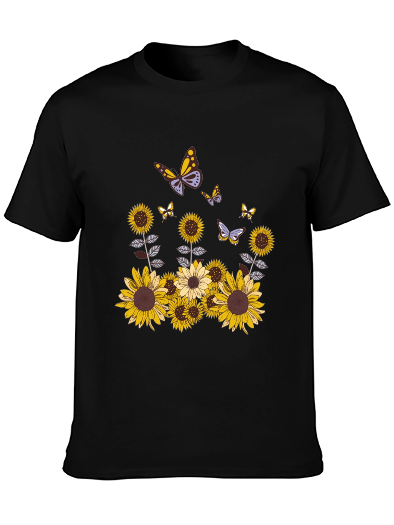 Sunflower Butterfly Graphic Tee - Stylish & Unique
