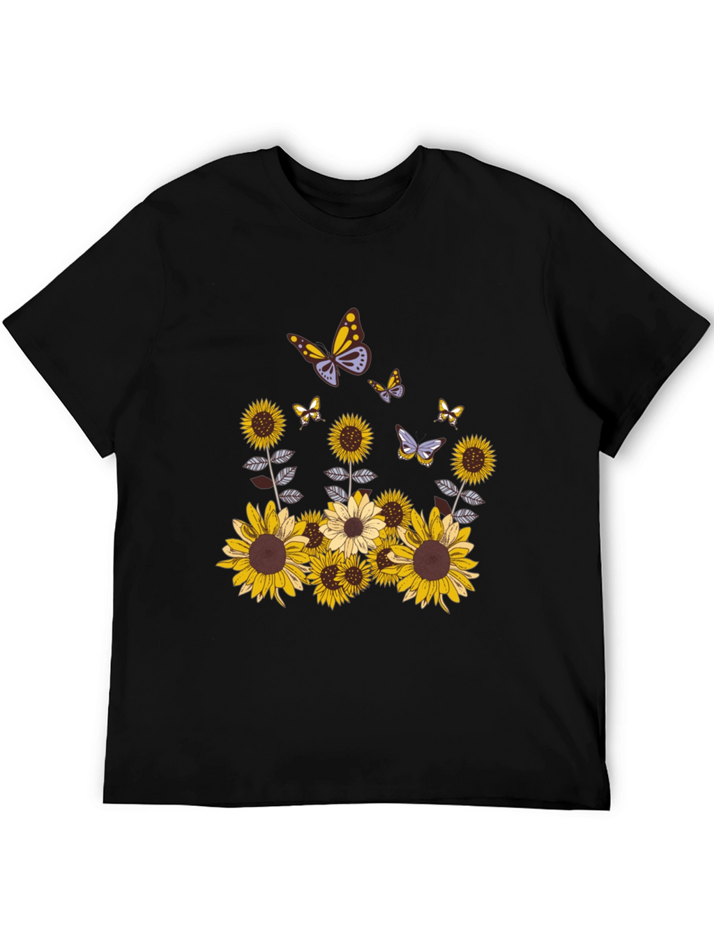 Sunflower Butterfly Graphic Tee - Stylish & Unique