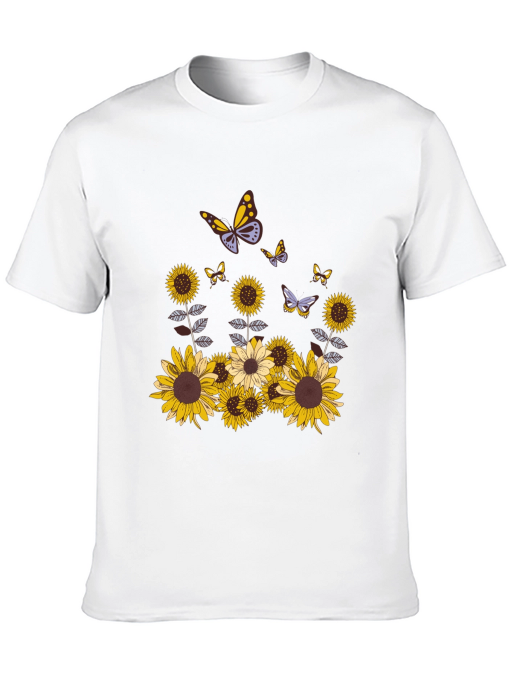 Sunflower Butterfly Graphic Tee - Stylish & Unique