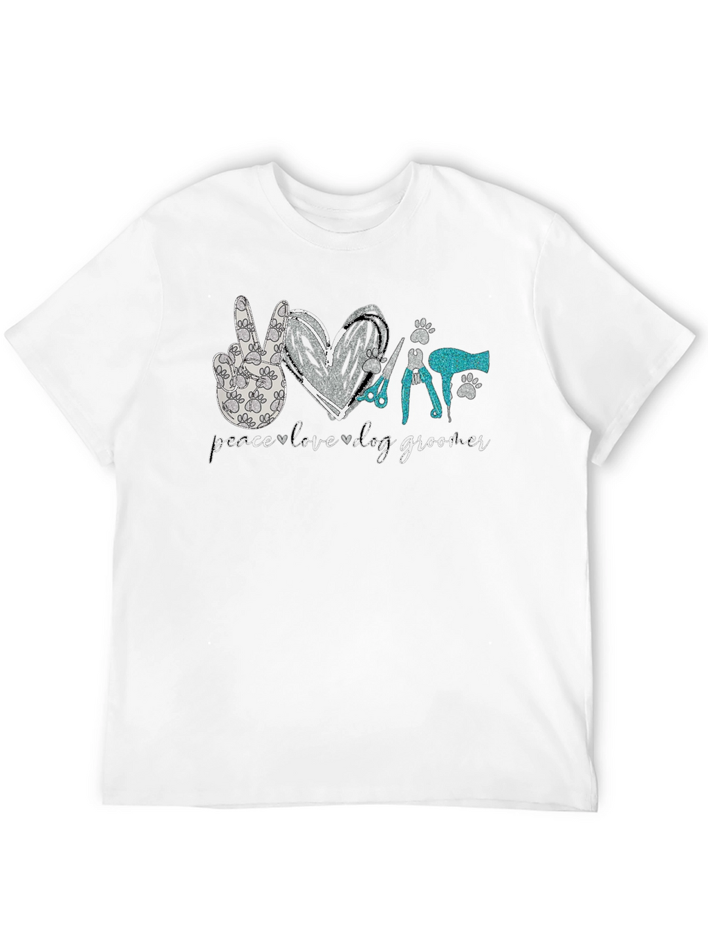 Peace Love Dog Groomer T-Shirt
