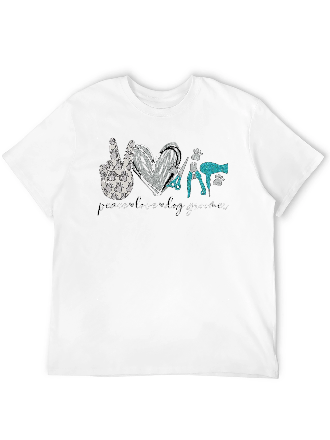 Peace Love Dog Groomer T-Shirt