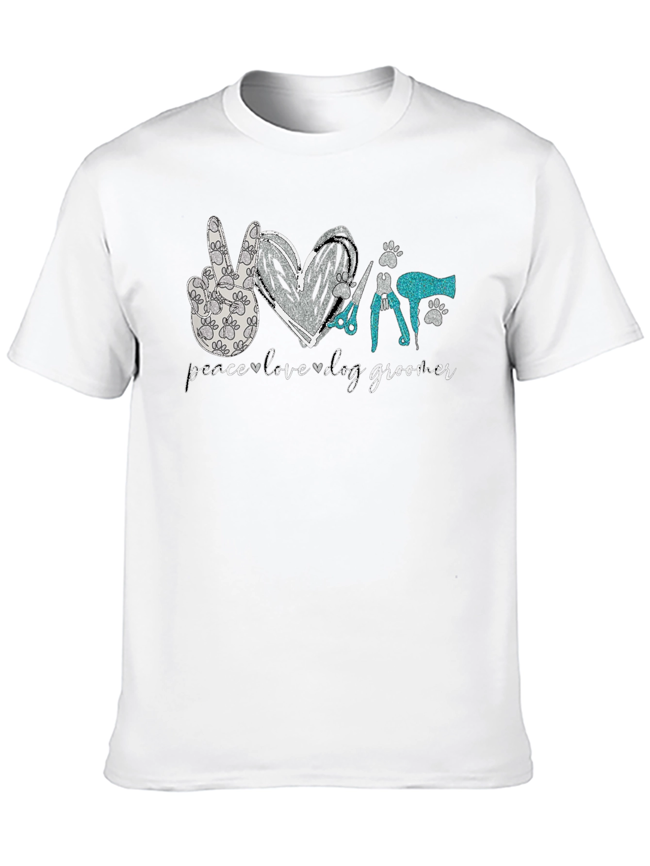 Peace Love Dog Groomer T-Shirt