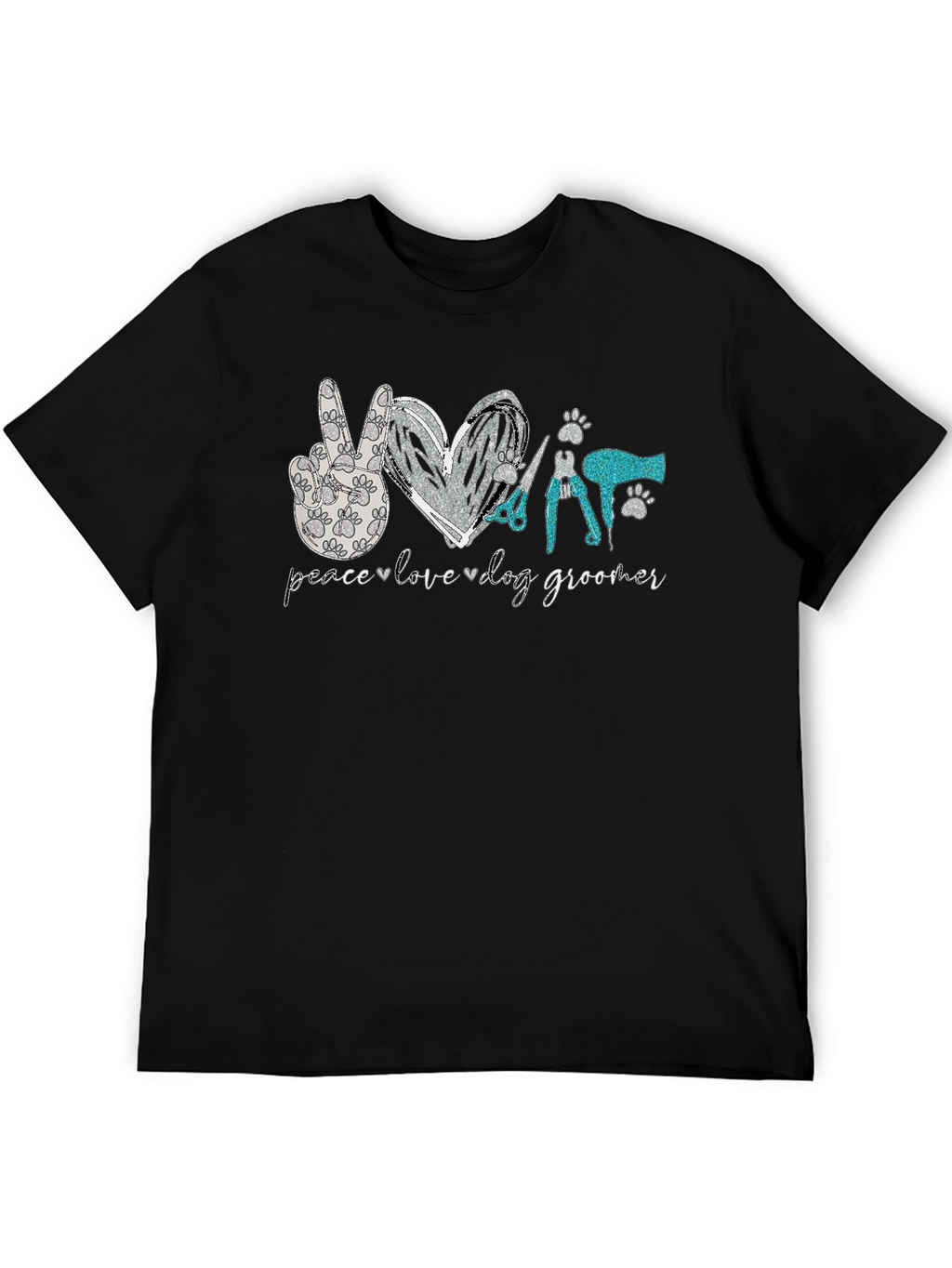 Peace Love Dog Groomer T-Shirt
