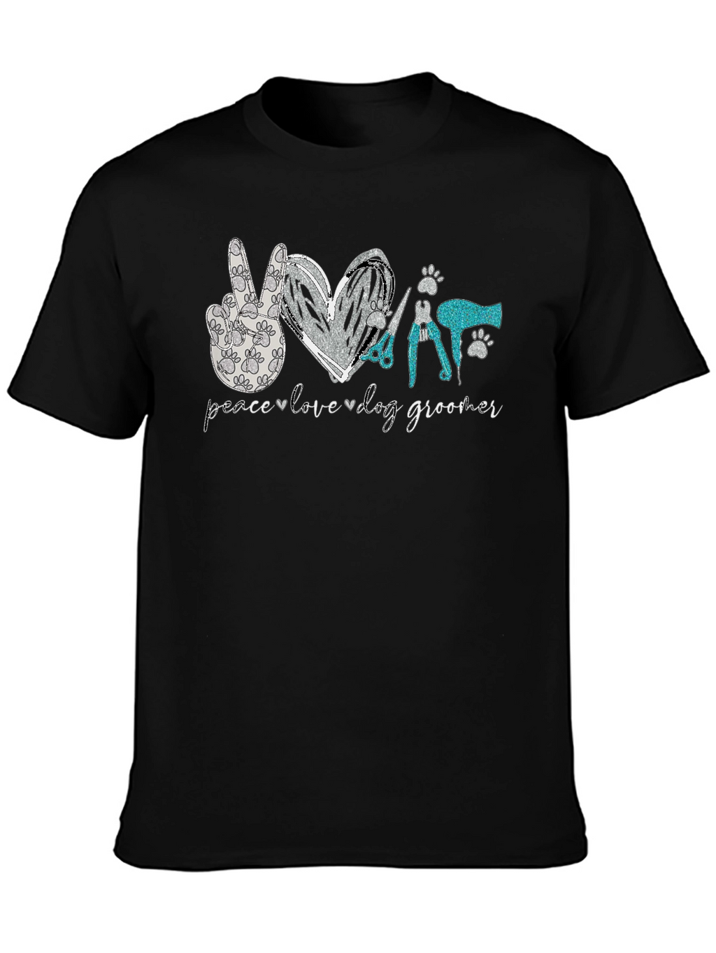Peace Love Dog Groomer T-Shirt