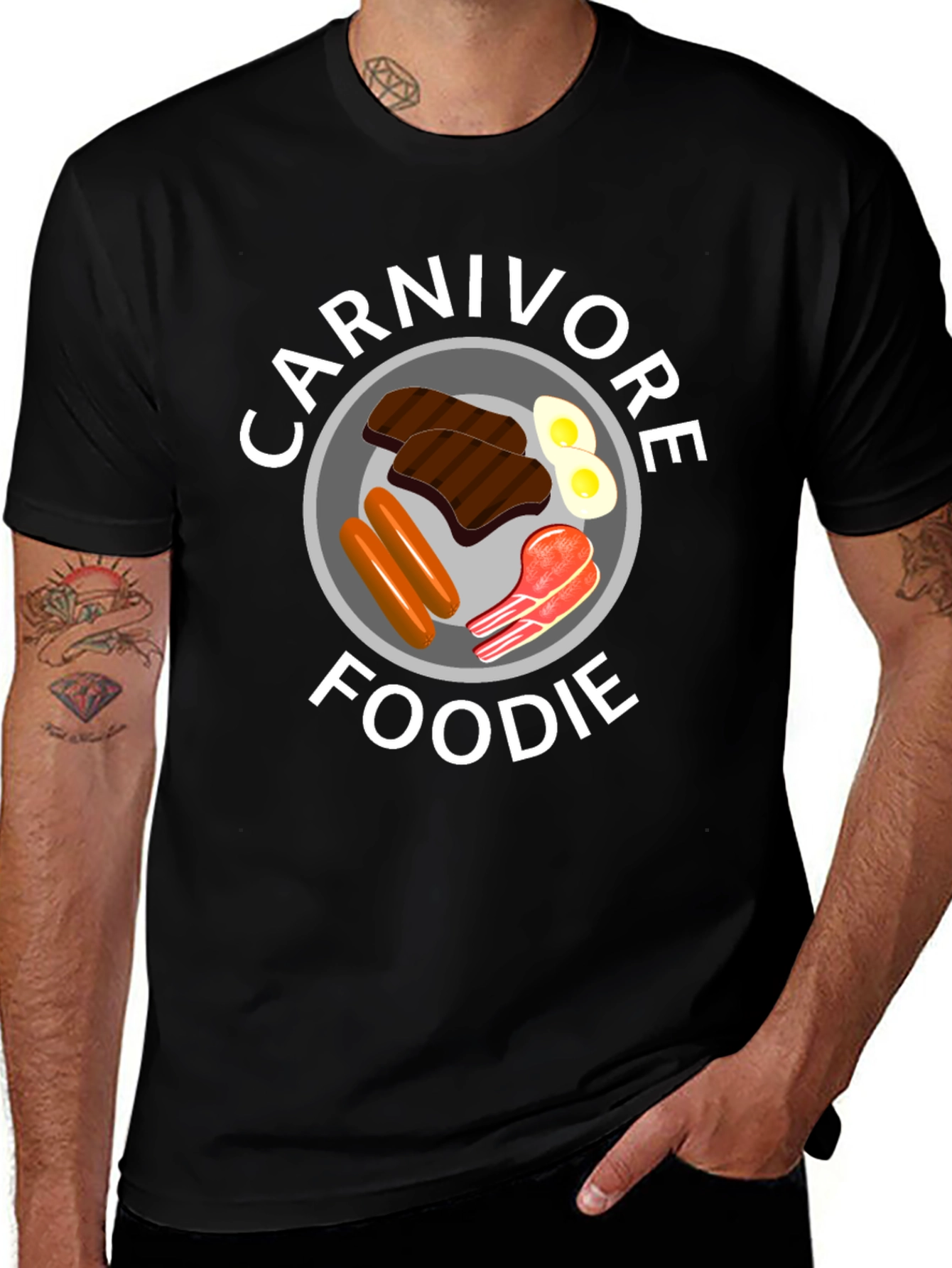 Carnivore Foodie Black T-Shirt - Meat Lover Tee