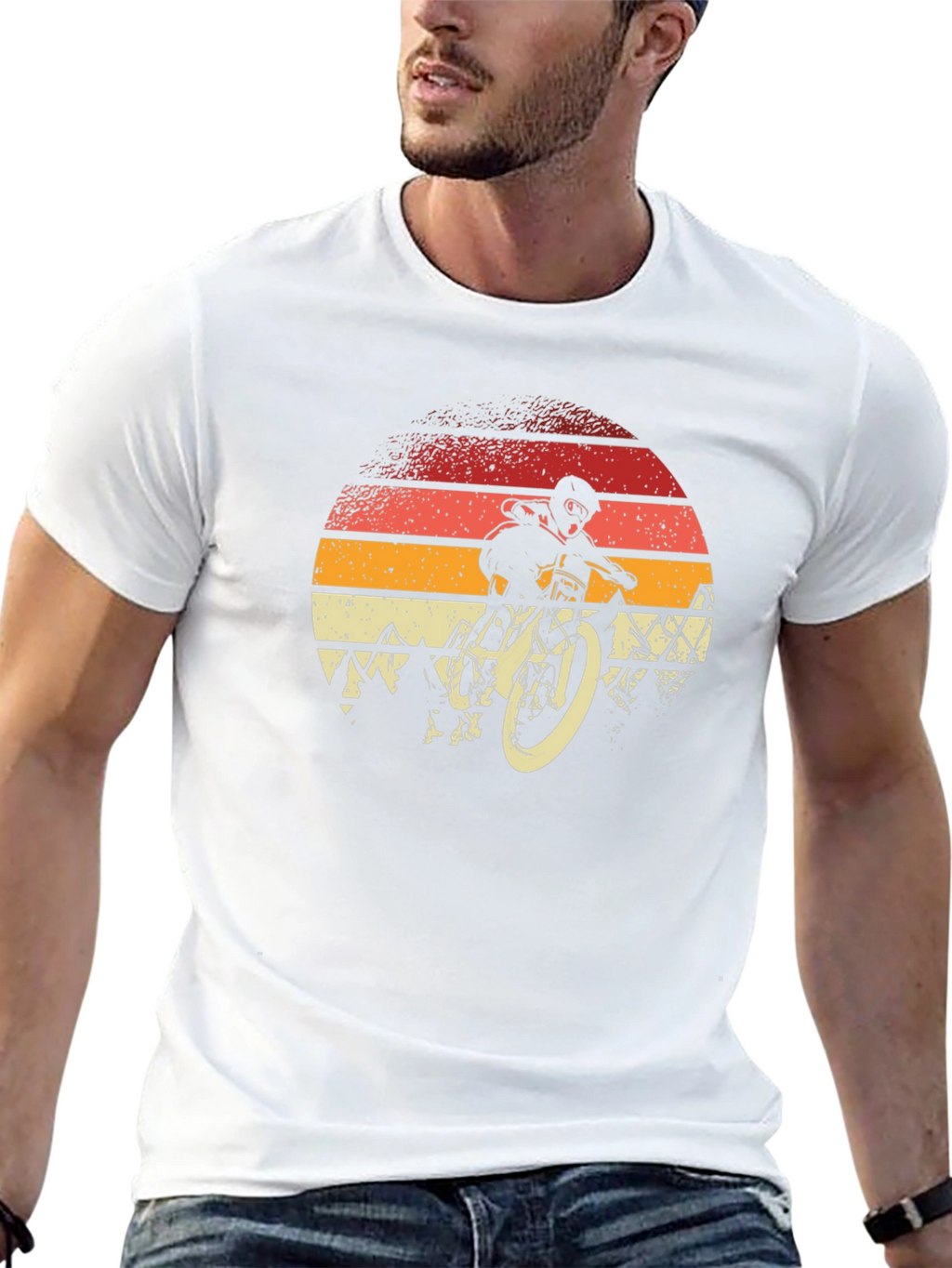 Mountain Bike Sunset Graphic Tee - Biker Style