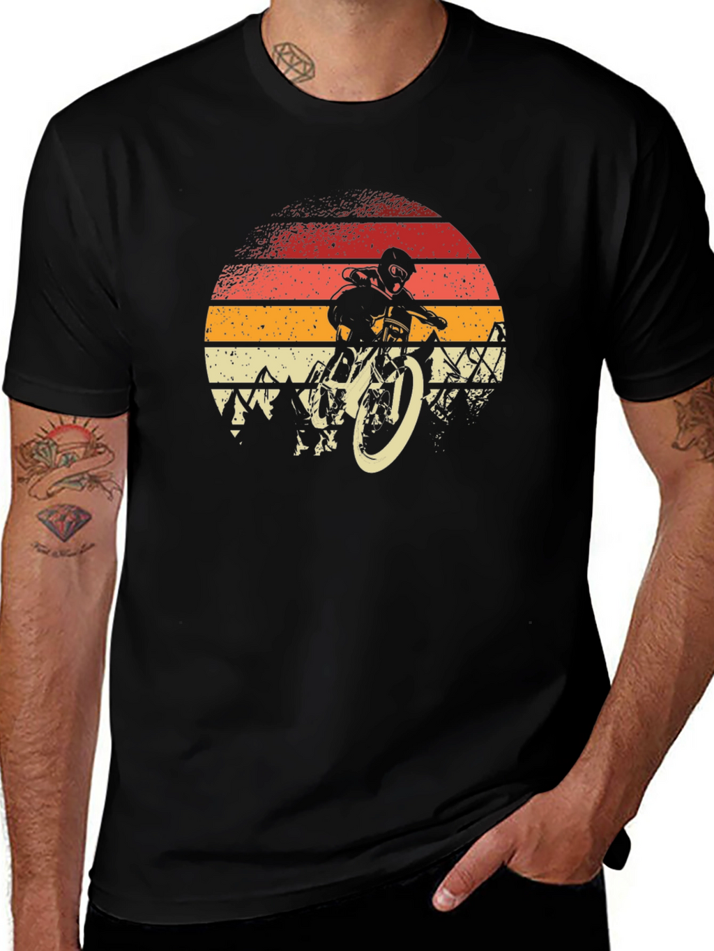 Mountain Bike Sunset Graphic Tee - Biker Style