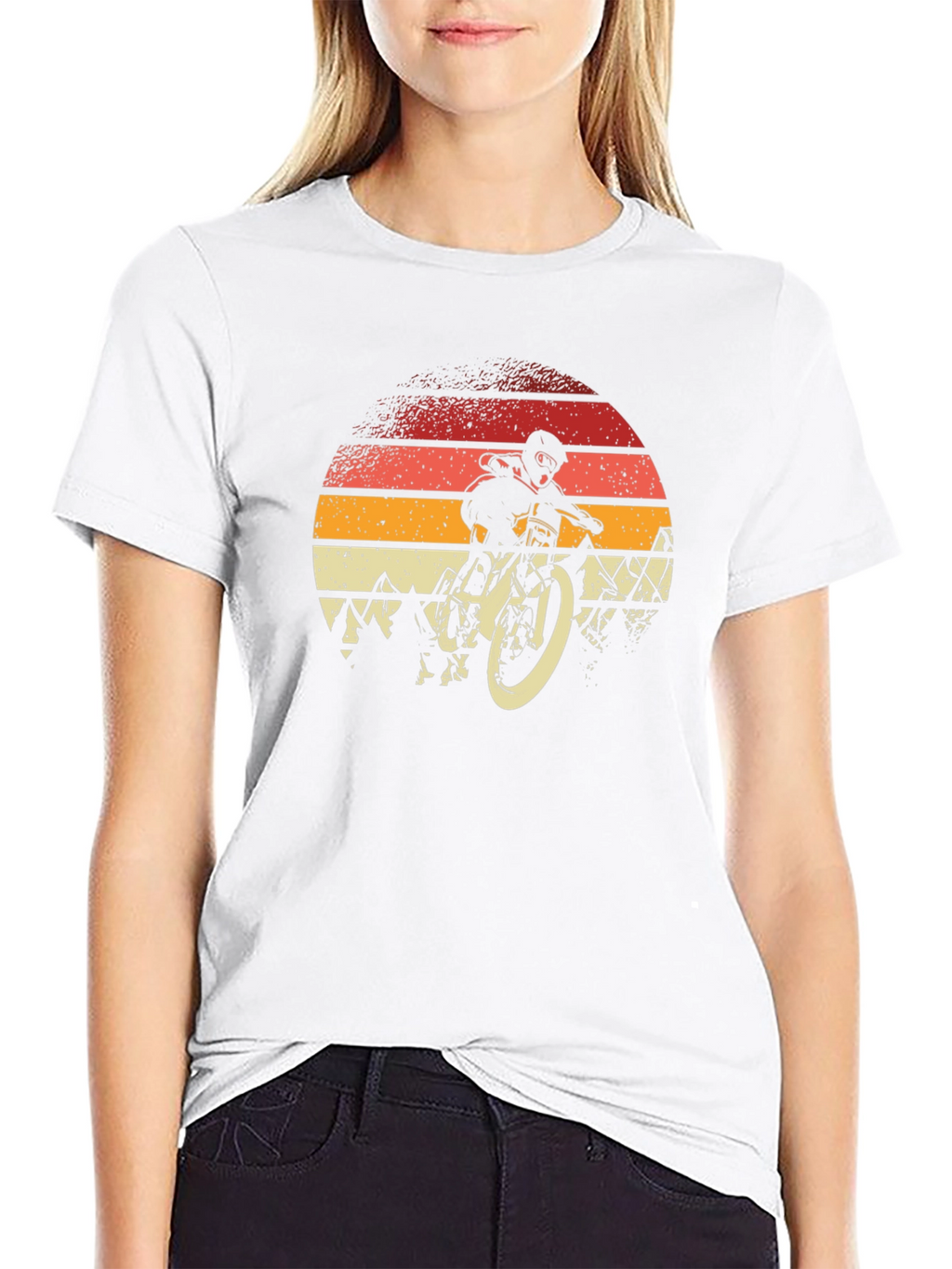 Mountain Bike Sunset Graphic Tee - Biker Style