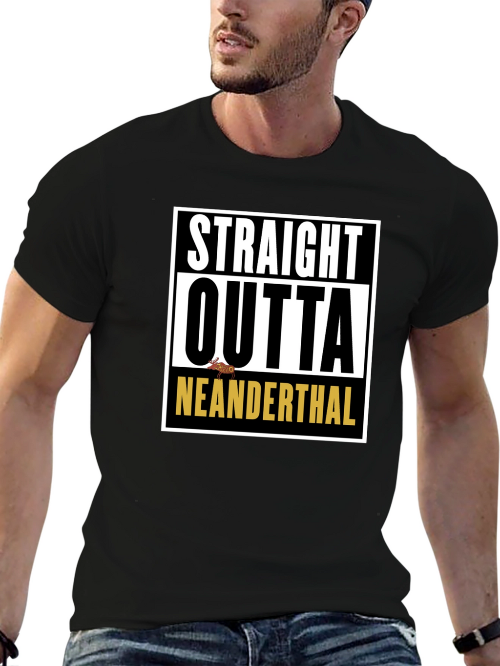 Straight Outta Neanderthal Graphic T-Shirt