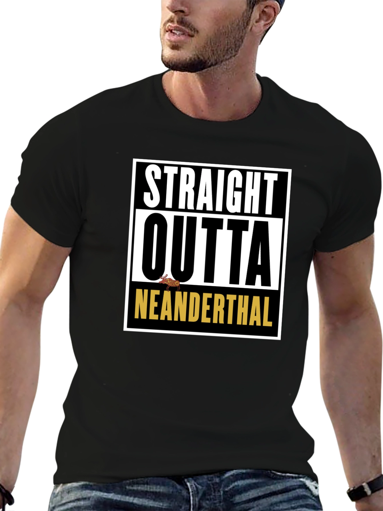 Straight Outta Neanderthal Graphic T-Shirt
