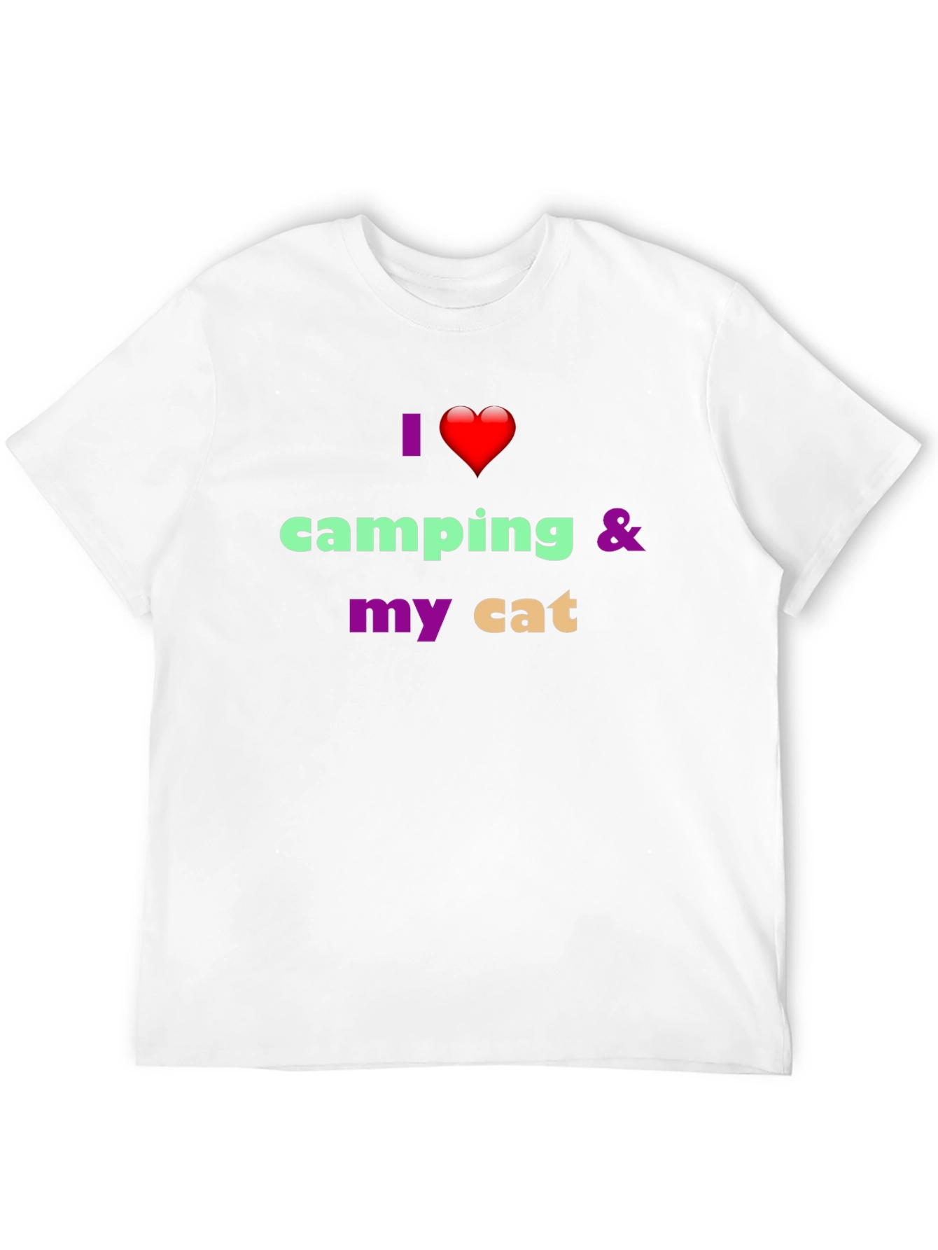 I Heart Camping & My Cat Black Tee