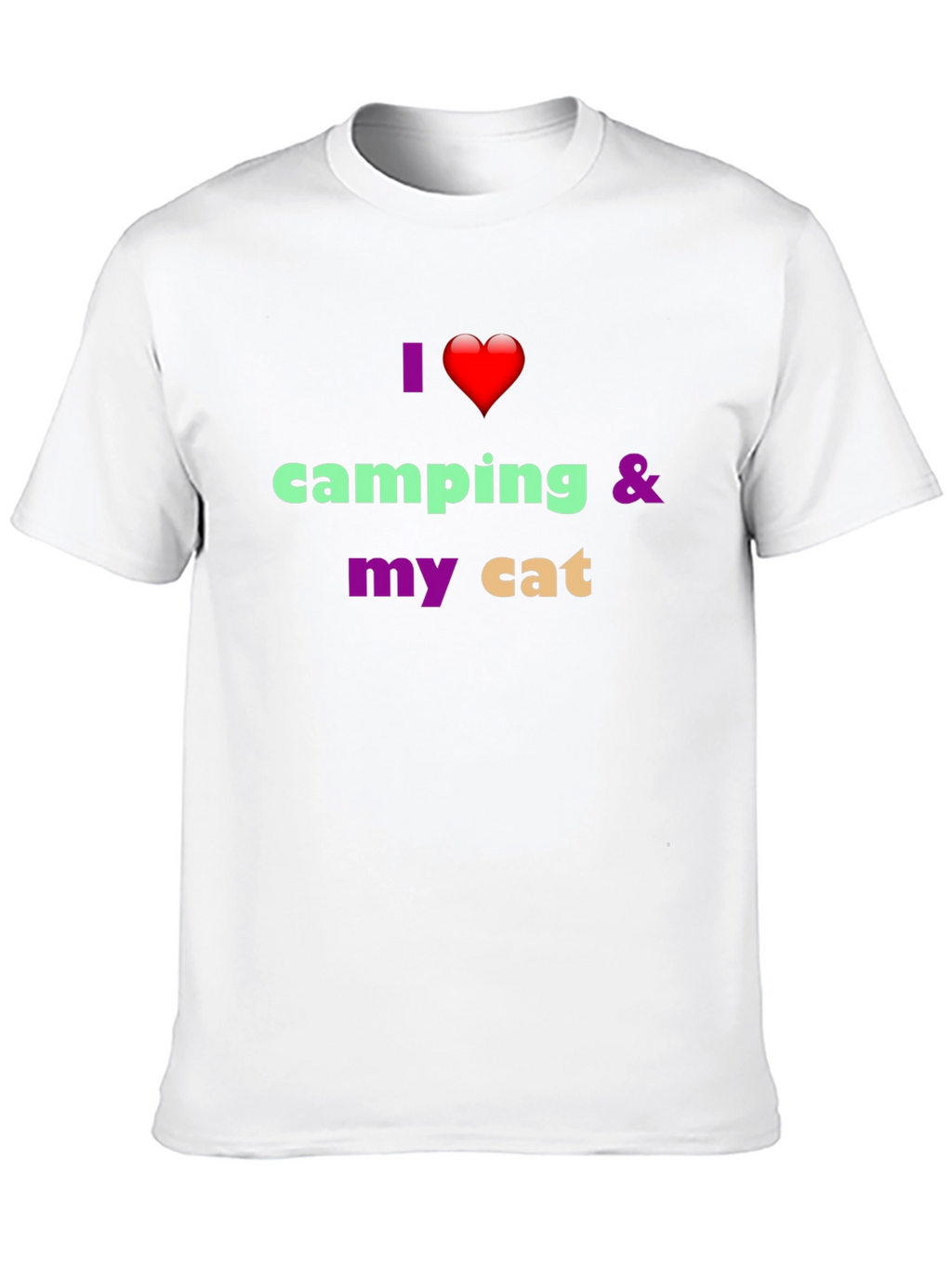 I Heart Camping & My Cat Black Tee