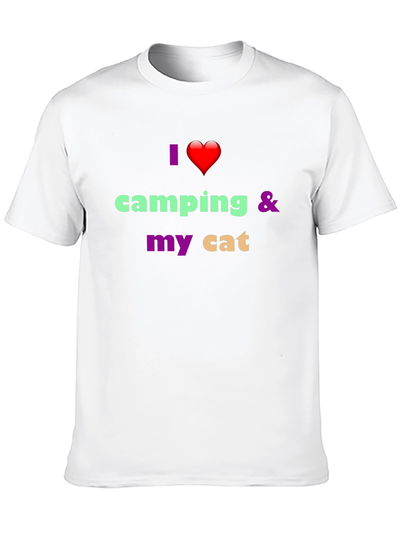 I Heart Camping & My Cat Black Tee