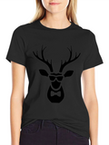 Cool Deer Graphic Tee - Stylish Animal Print T-Shirt