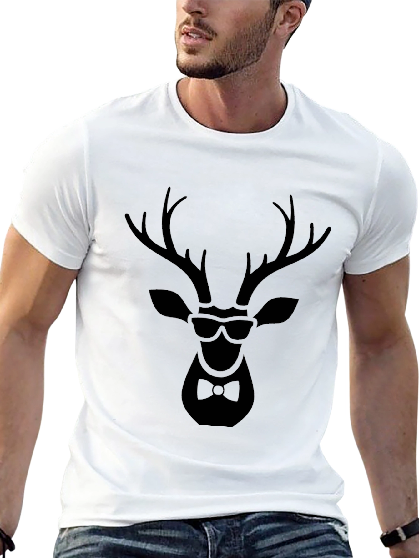 Cool Deer Graphic Tee - Stylish Animal Print T-Shirt