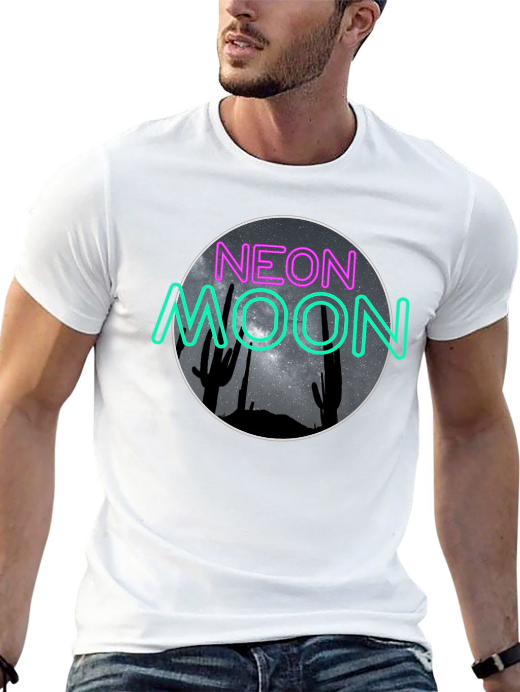 Neon Moon Graphic Tee - Desert Night Sky