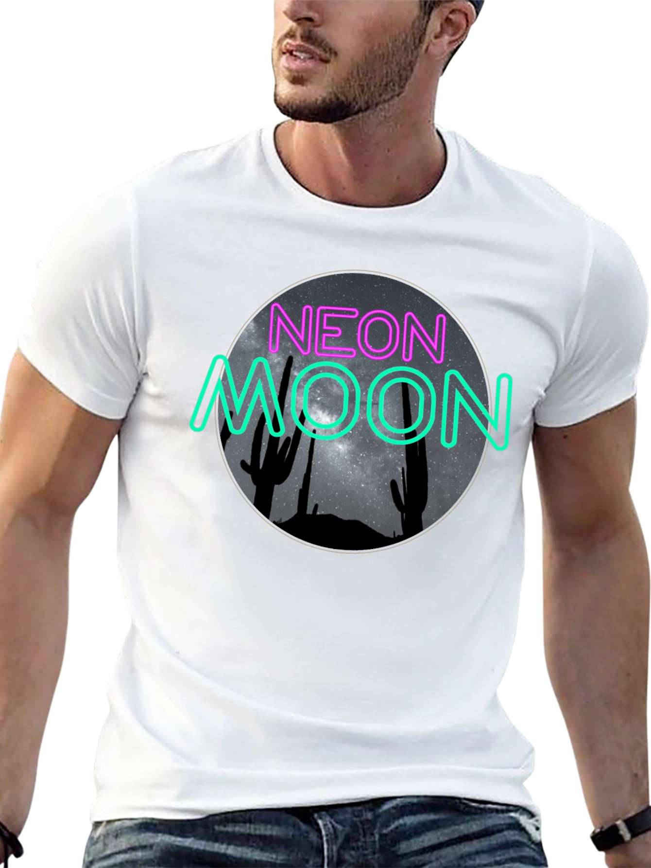 Neon Moon Graphic Tee - Desert Night Sky