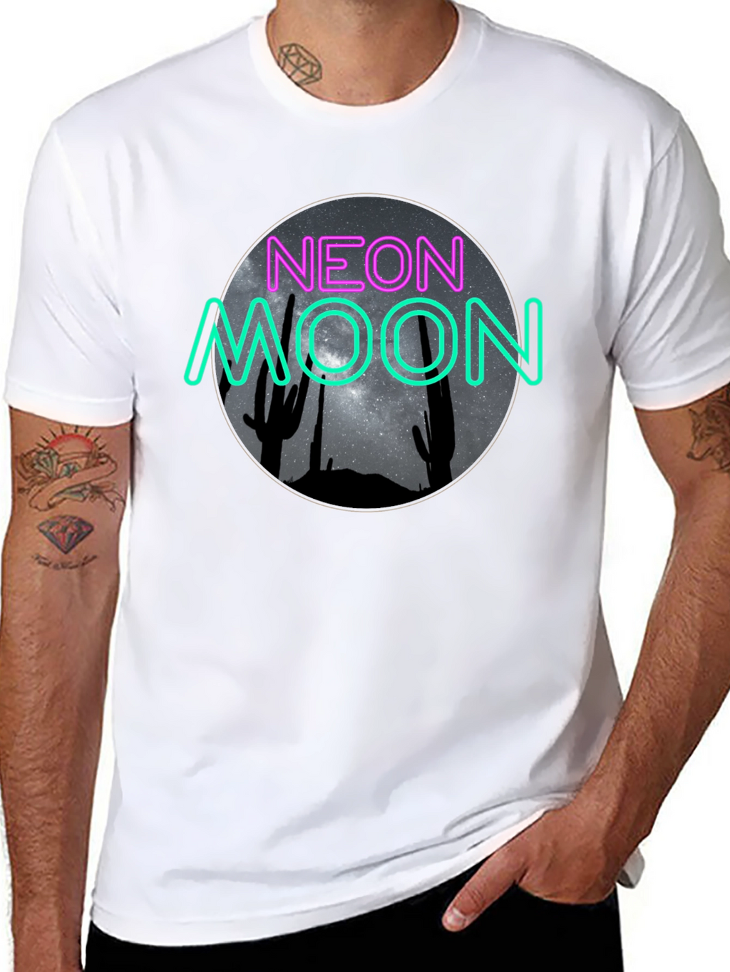 Neon Moon Graphic Tee - Desert Night Sky