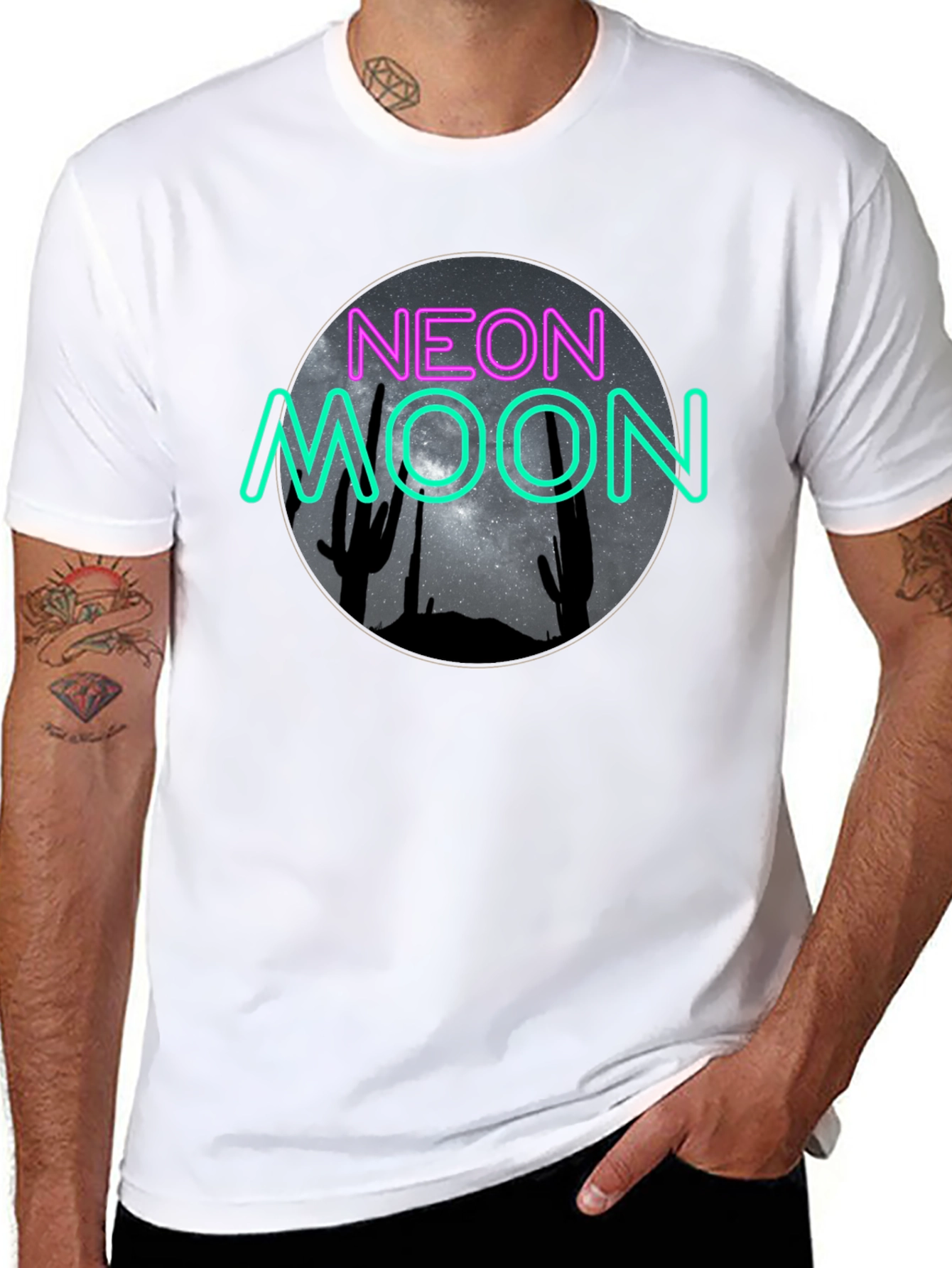 Neon Moon Graphic Tee - Desert Night Sky