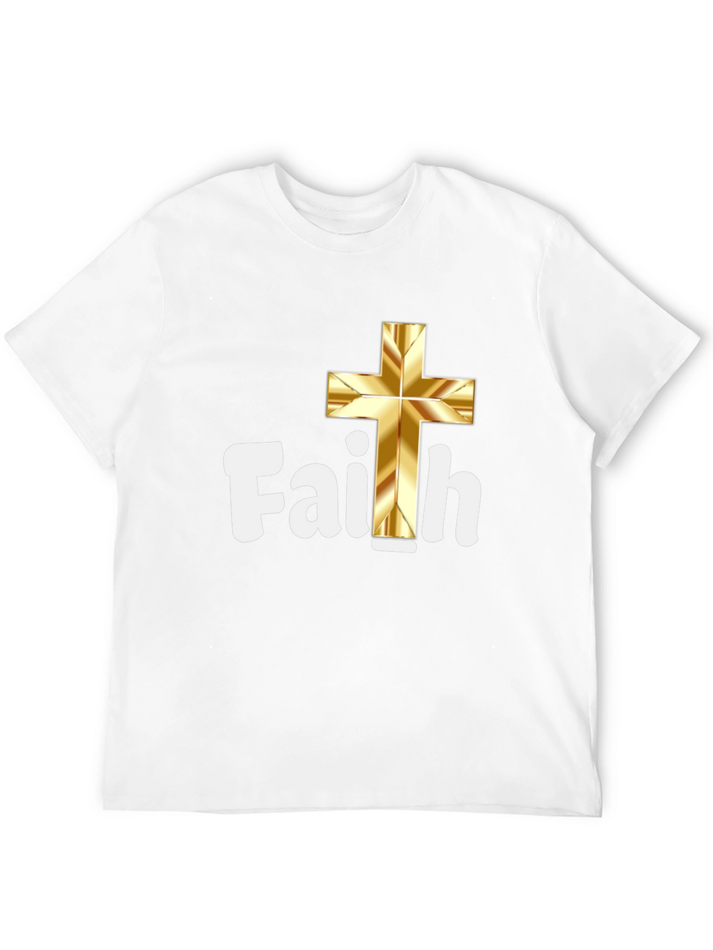 Faith Gold Cross Black T-Shirt